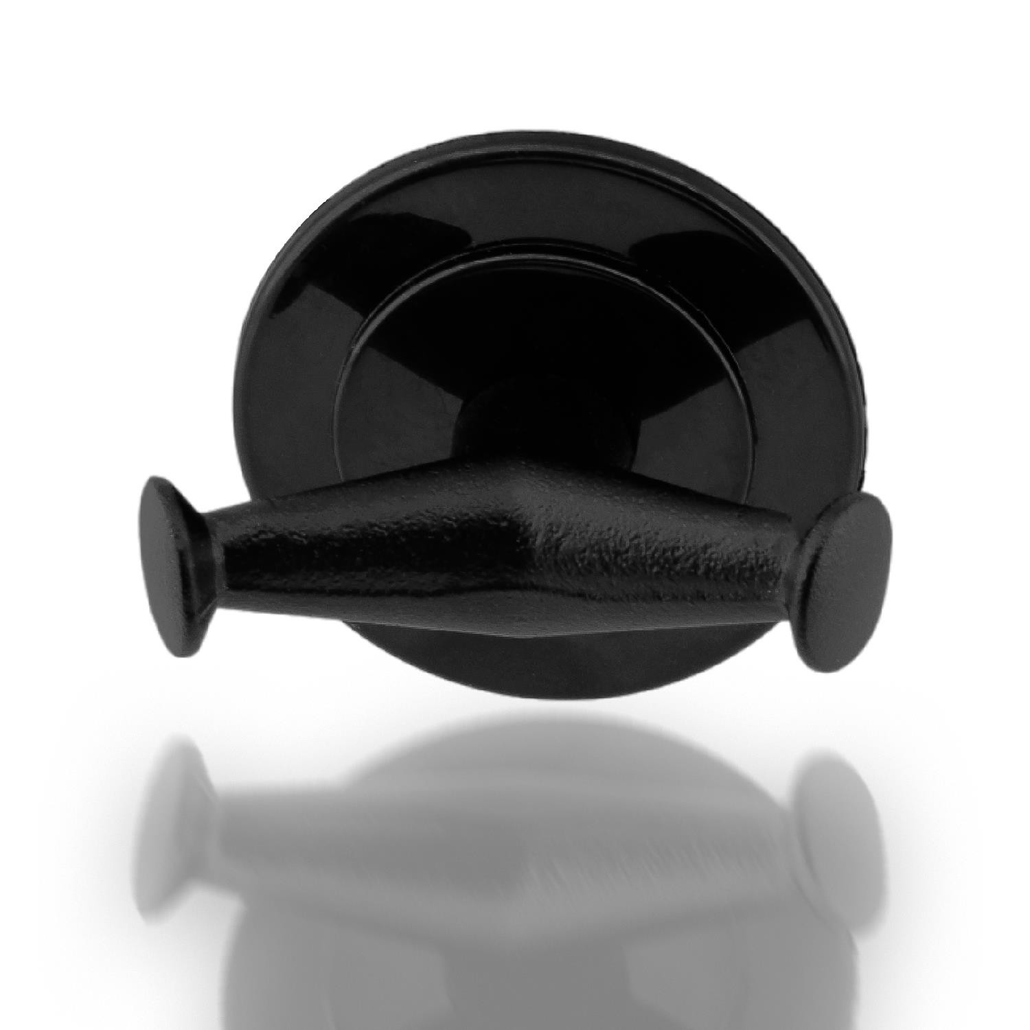 Yapışkanlı Banyo Lavabo Çatal 2'li Askılık Siyah Renk Metal Sağlam Aparat Bornoz Havlu Asma Askı 