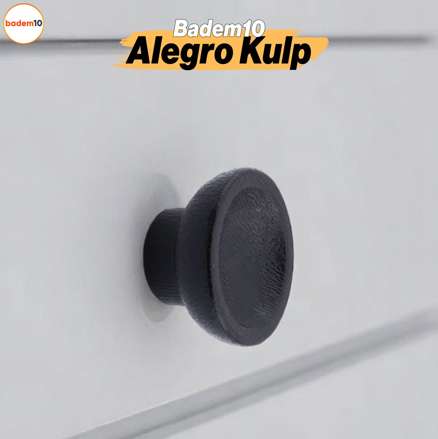 Alegro Düğme Siyah Mobilya Mutfak Dolap Dolabı Çekmece Kulpu Kulbu Plastik Siyah Tek Vidalı Kulp
