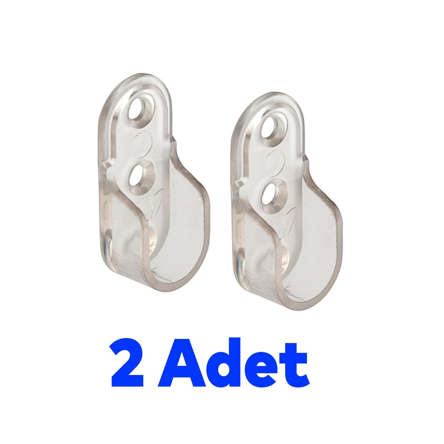 Askı Flanşı Oval Dolap Elbise Askı Asma Aparatı Plastik Aparat 45 mm (2 ADET)