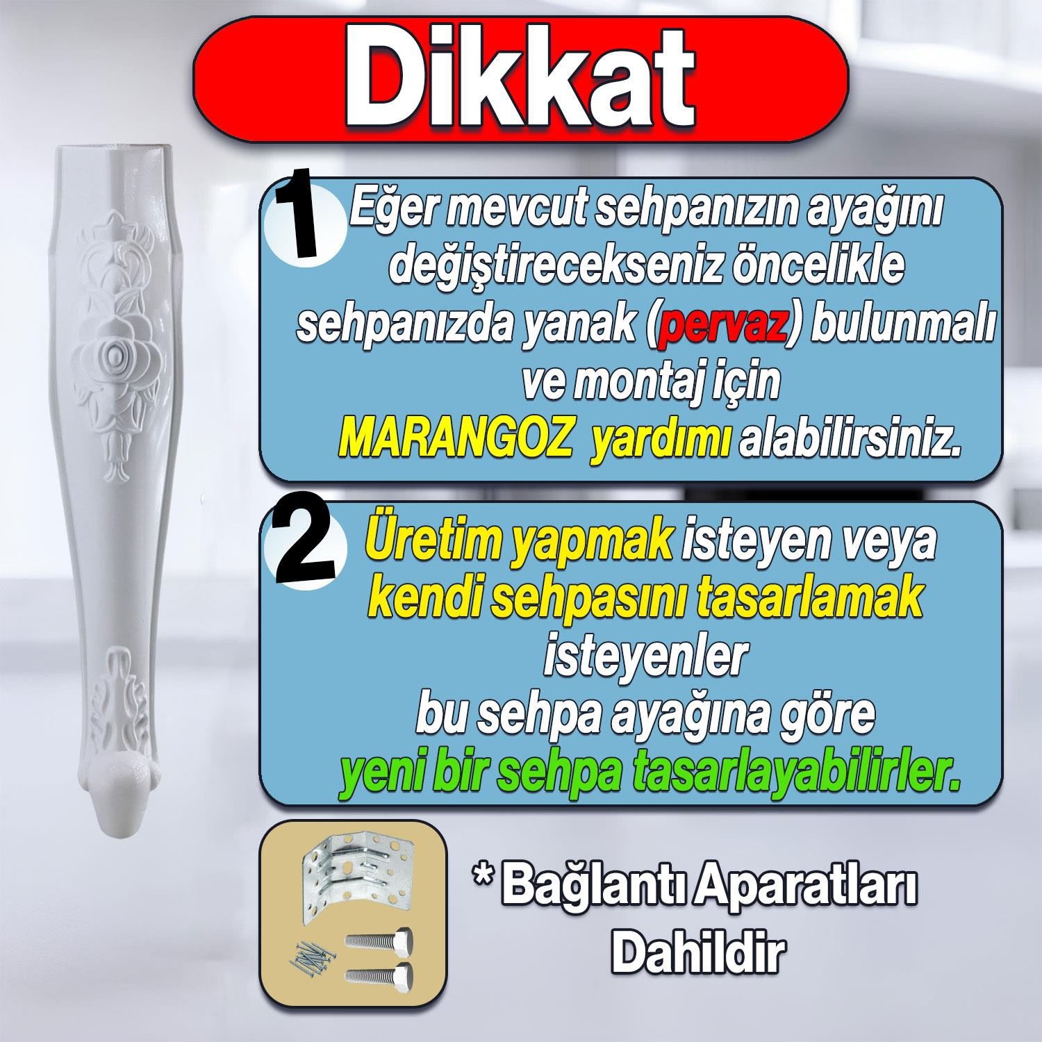 Rosa Plastik Sehpa Ayağı 40 cm Beyaz Renk Orta Ayak Zigon Sehpa Mobilya Masa Ayakları Beyaz 1 Adet