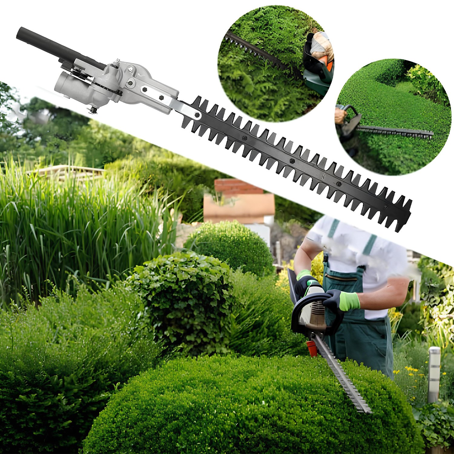 Çit Kesme Makinası Budama Düzeltme Aparatı Başlığı Çalı Kesme Bahçe Gül Bitki Tırpan 28 mm 9 Diş