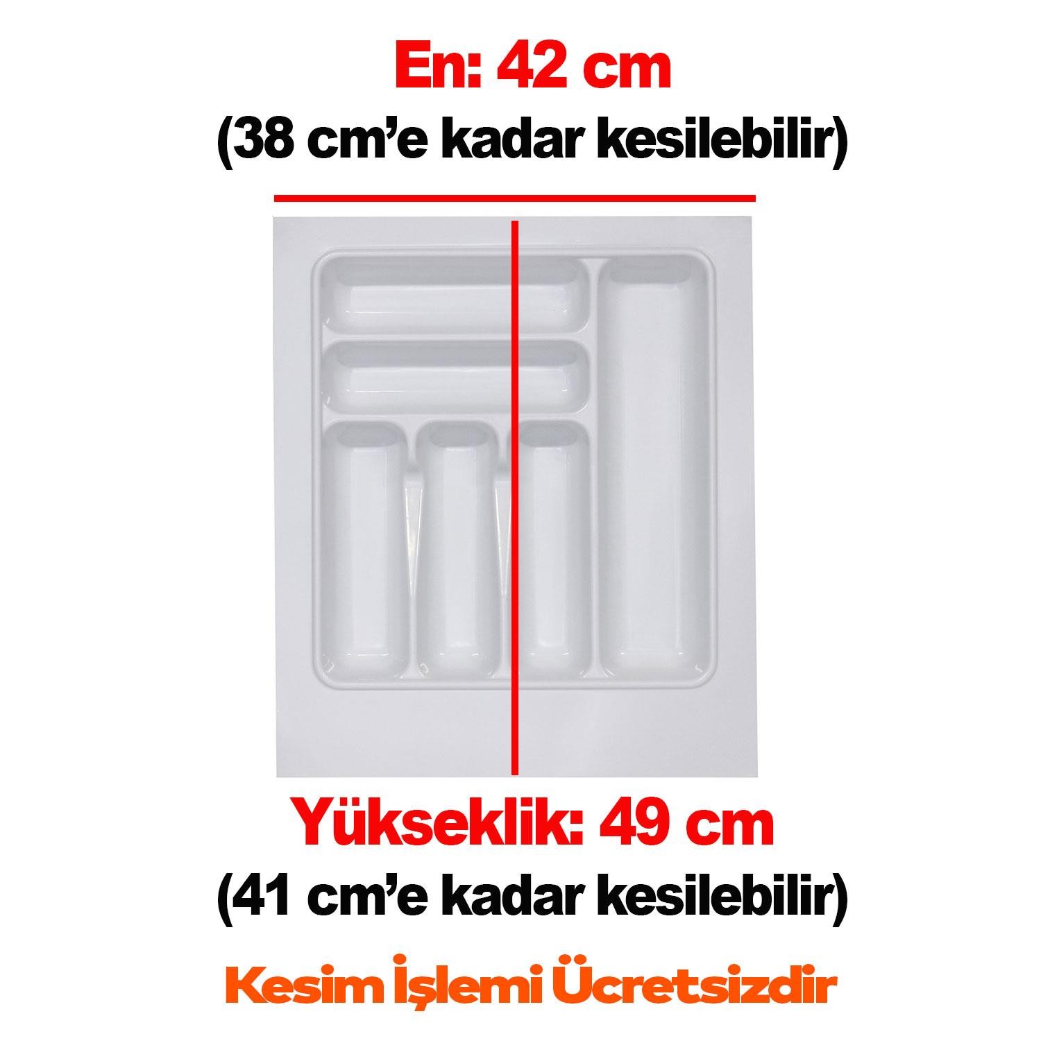 Çekmece İçi Kaşıklık Sağlığa Uygun Beyaz Çekmece Düzenleyici Kesilebilir 42 x 49 cm