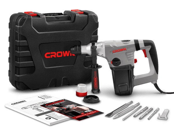 Crown CT18116 Kırıcı Delici Hilti 5 Kg Darbeli Matkap 1050 W Metal Beton Kömürlü Delme 4.8 Joule Güç