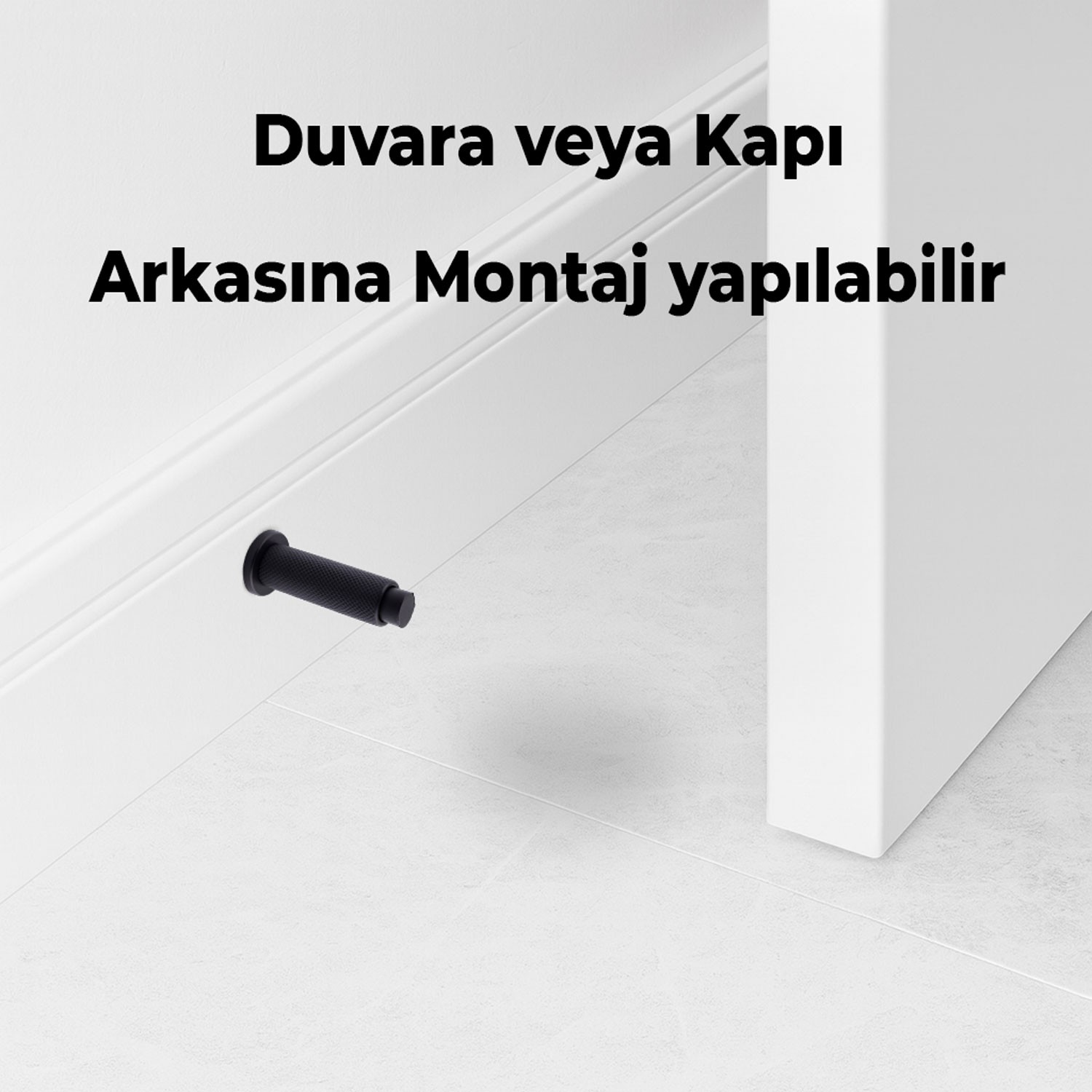Kapı Stoperi Tamponu Siyah Vidalı Metal Tutacağı Tutucu Kapı Arkası Duvar Kolu Stopu Takozu