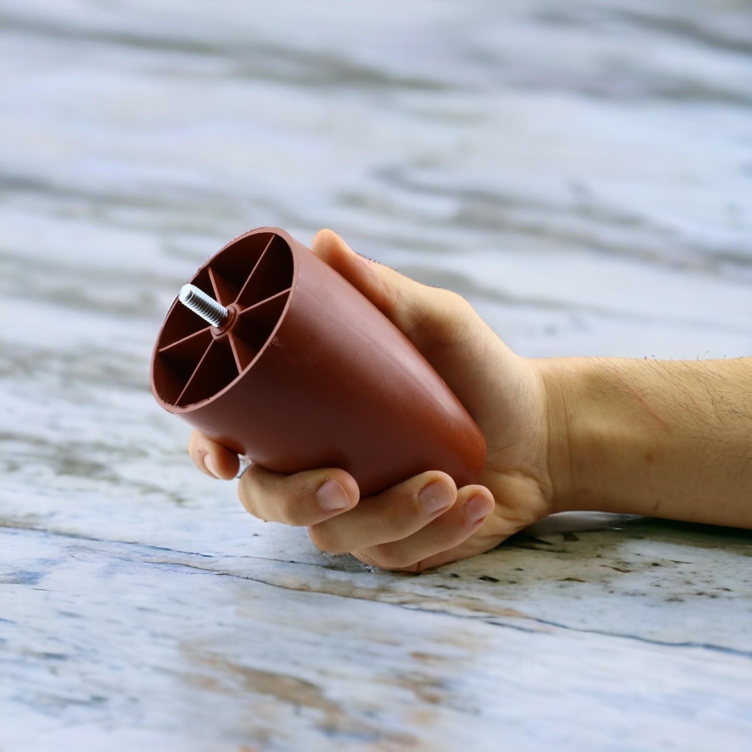 Oval Plastik Ayak 12 cm Kahverengi Mobilya Yükseltici Sehpa Kanepe Koltuk Ayağı Baza Ayakları Aparat