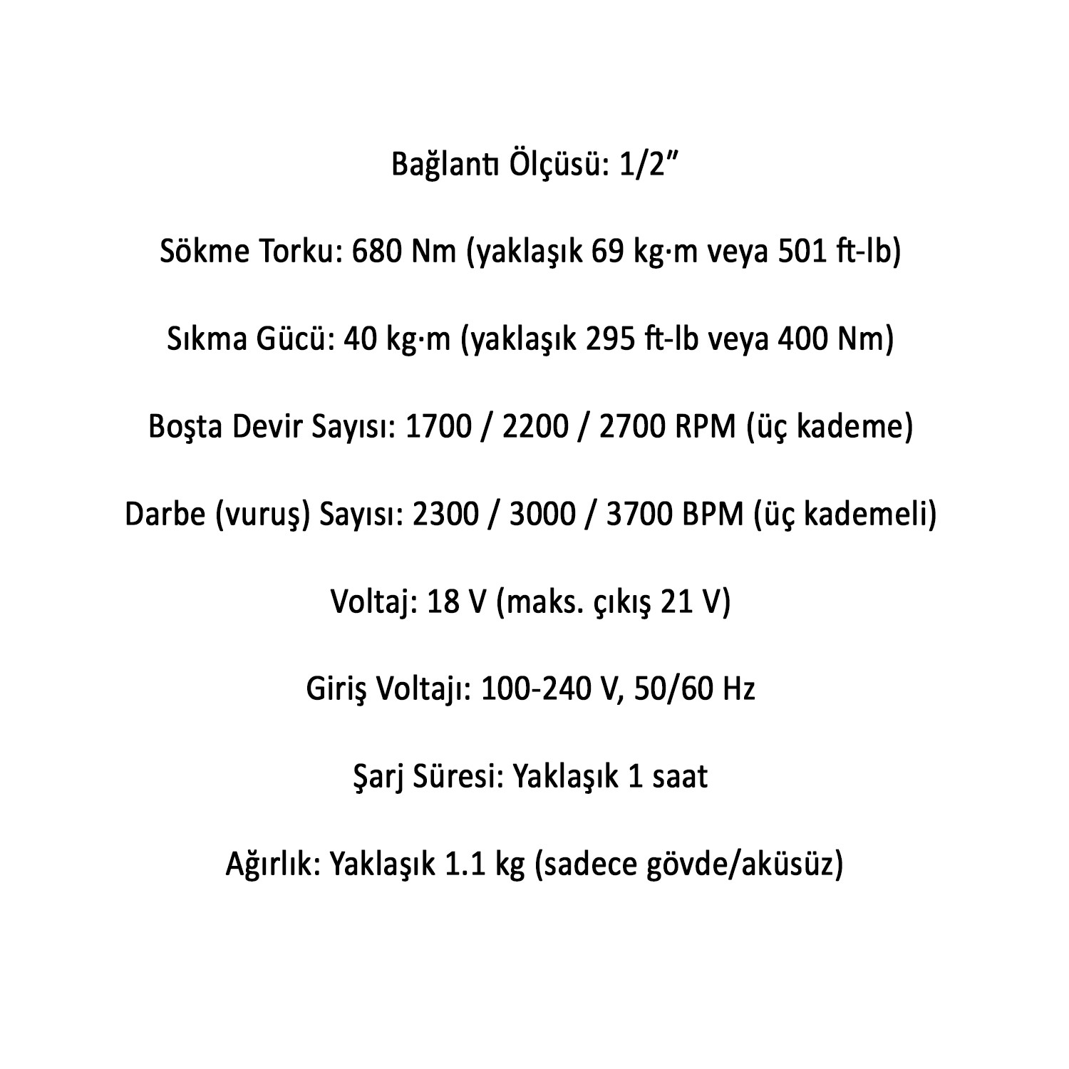 Şarjlı Çift Akülü Darbeli Somun Sıkma 1/2 Sökme Tabanca 680 Nm Tork Teker Bijon Söküm 18 Volt