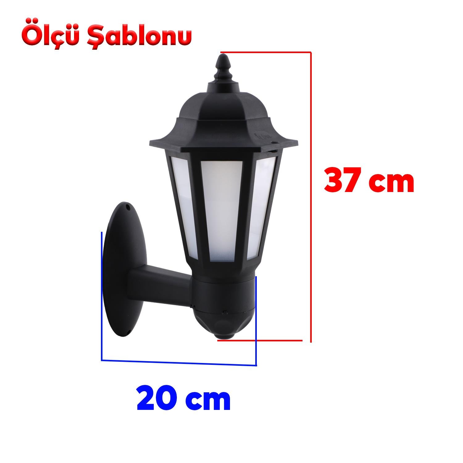 Sokak Bahçe Duvar Aplik Lamba Aydınlatma Lale Bahçe Armatürü Yandan Montaj E27 Duy Siyah Plastik