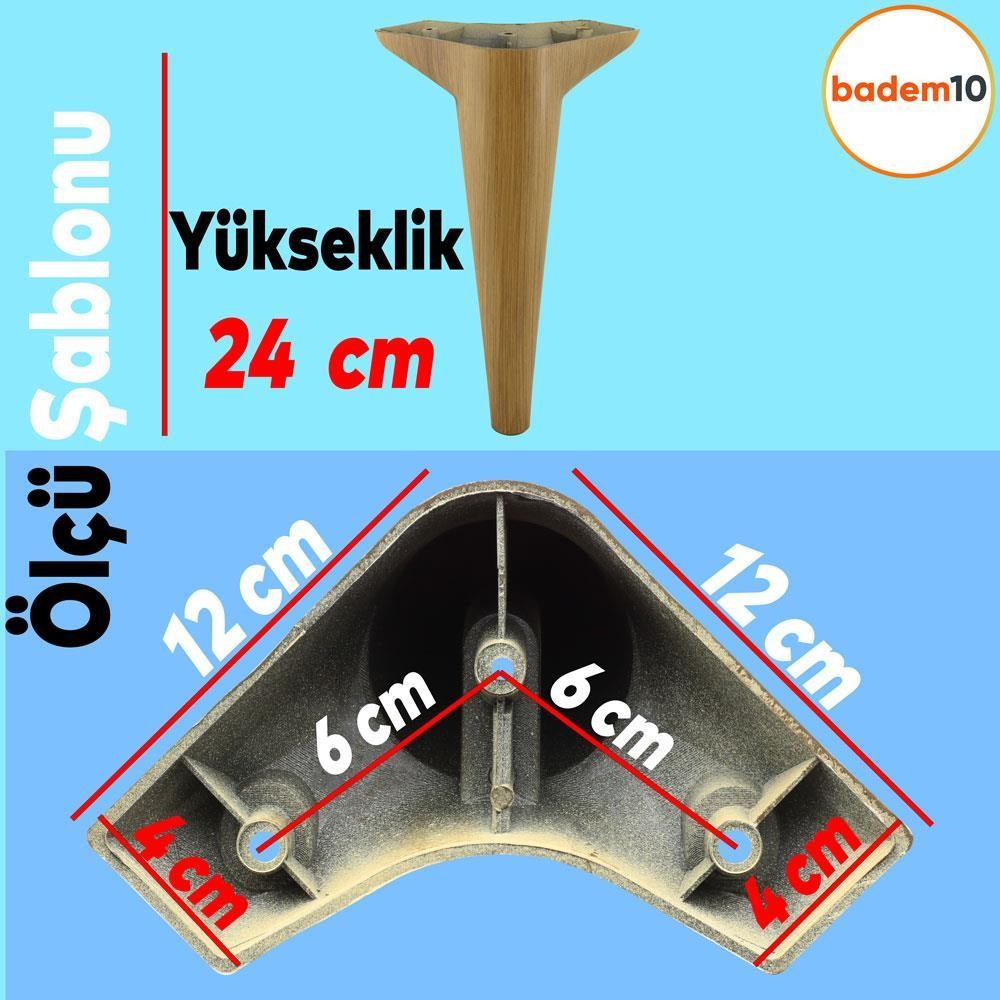 Aspen Lüks Mobilya Kanepe Koltuk Tv Ünitesi Konsol Ayağı Ayakları 24 Cm Açık Ceviz Ayak (4 ADET)