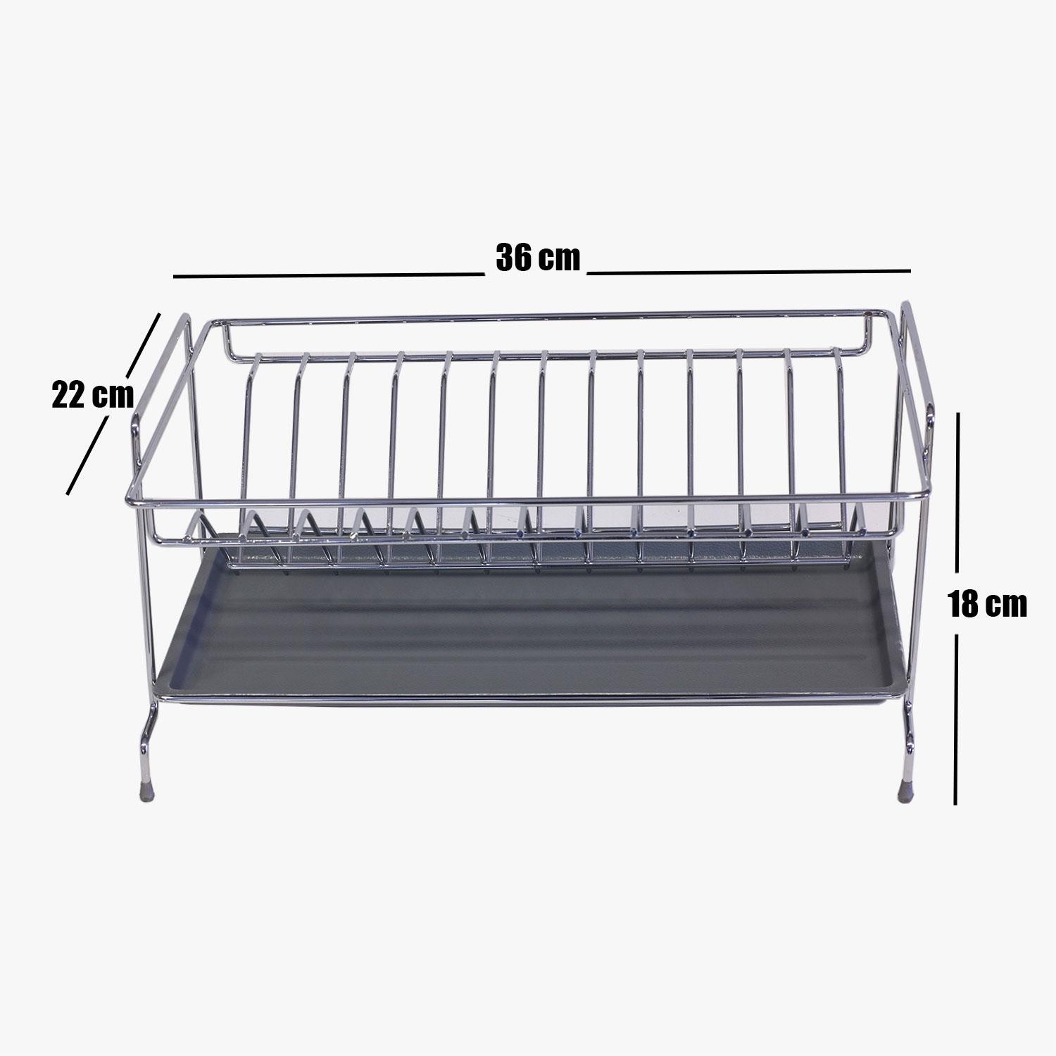 Tezgah Üstü Kitchnox Paslanmaz Metal Tabaklık 36 Cm Bardaklık Kurutmalık Bulaşıklık Kurutma Rafı