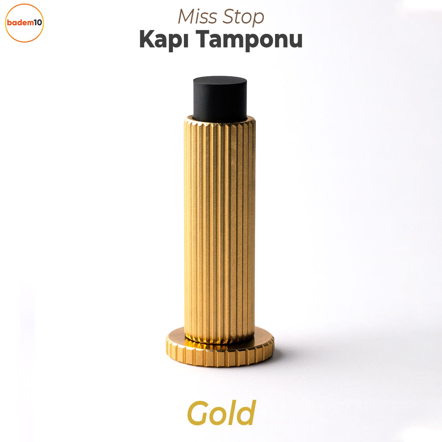Kapı Stoperi Tamponu Çizgili Altın Vidalı Metal Tutacağı Tutucu Kapı Arkası Duvar Kolu Stopu Takozu