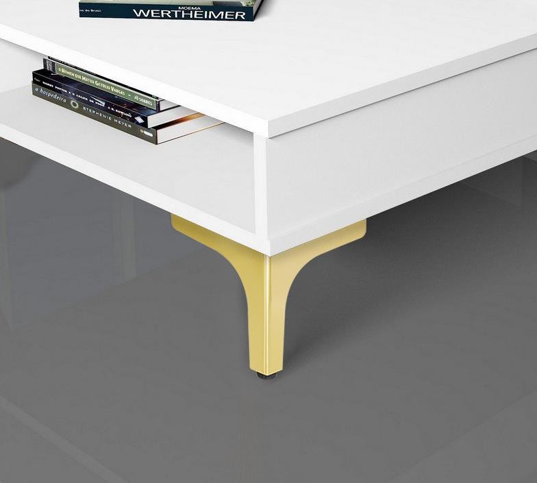 Dekor Mobilya Masa Puf Sehpa Ayağı Ayarlı Gold Metal Ayak 12.5 cm (4 ADET)