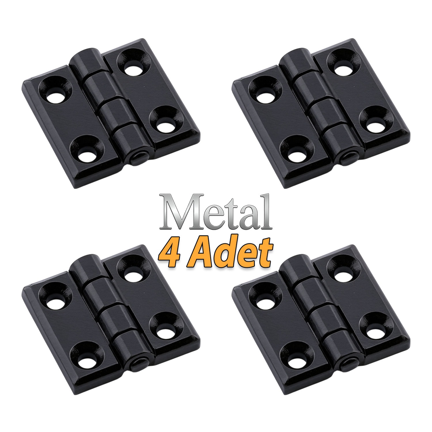Siyah Metal 4 ADET SET Yaprak Menteşe 30x30mm Dayanıklı Mobilya Kapı Dolap Çekmece Kapak Aksesuar