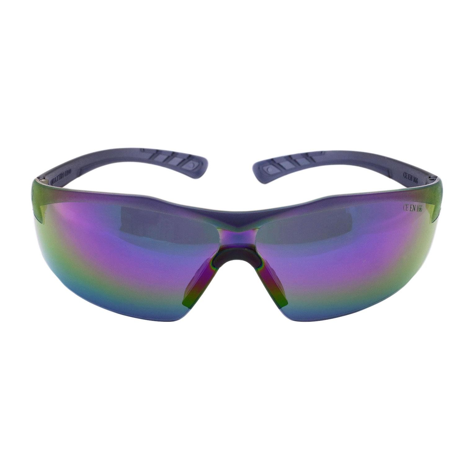 İş Güvenlik Gözlüğü UV Koruyucu Silikonlu Gözlük S1100 Gökkuşağı