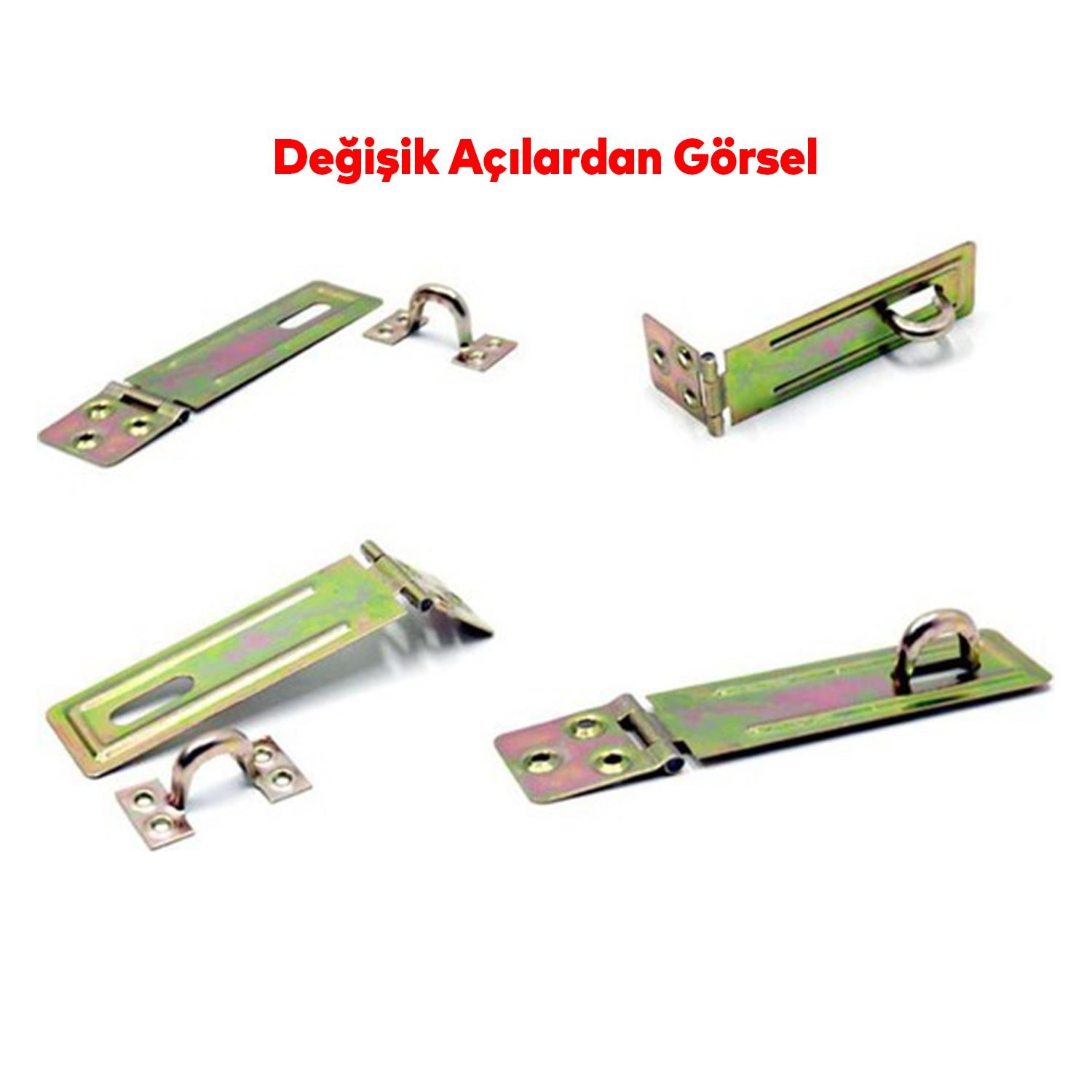 Sandık Kutu Askısı 35 Luk Menteşeli Kilit Aparatı Tosba Kilit 32 mm Asma Kilit 2'li Set