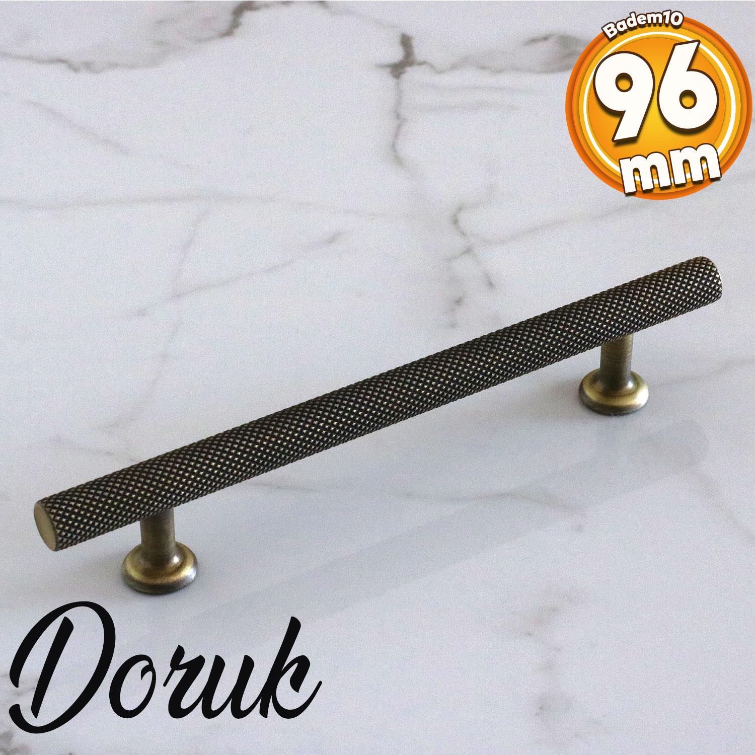 Doruk 96 mm Eskitme Antik Sarı Renk Mobilya Mutfak Çekmece Kapak Dolap Dolabı Kulpu Kulbu Kulpları