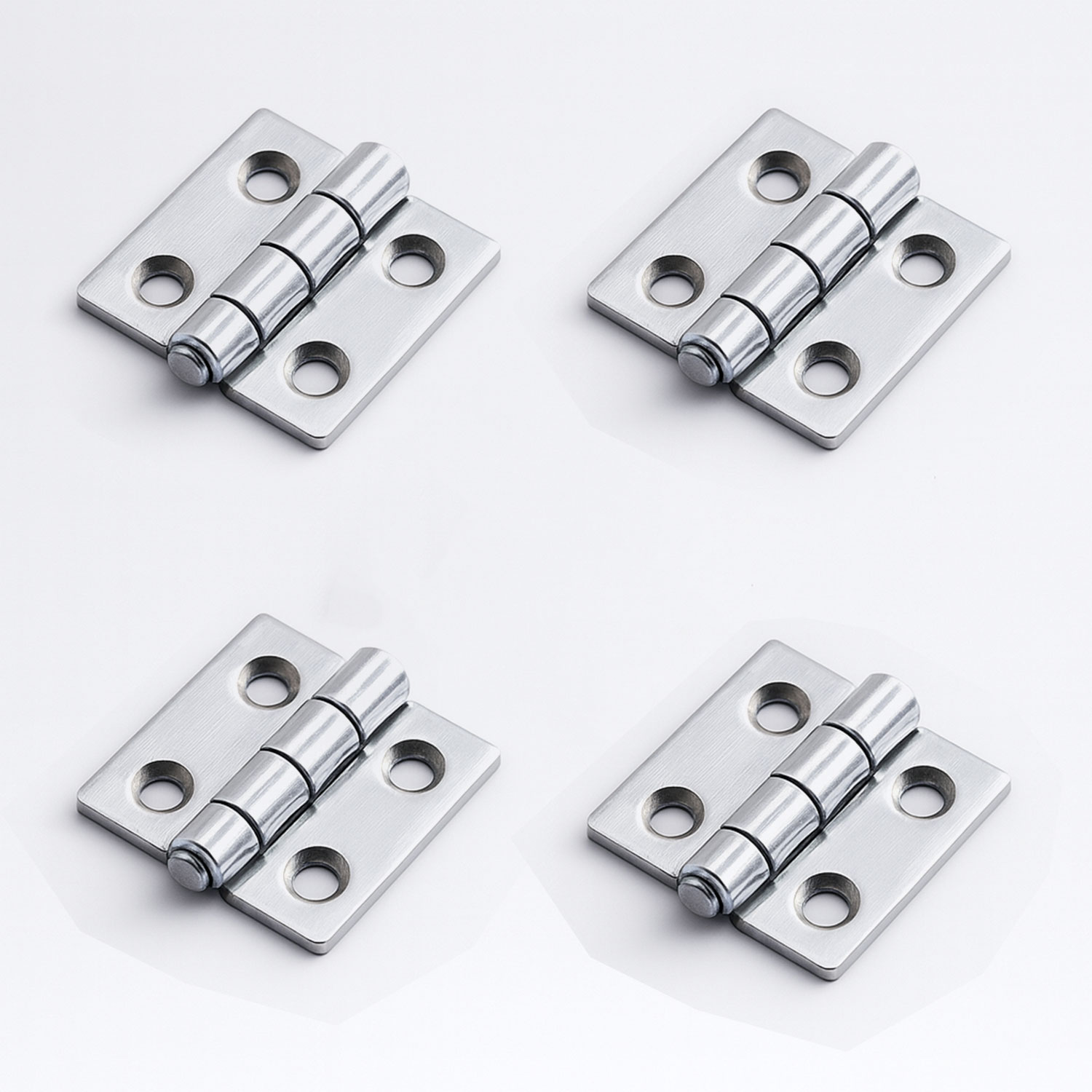 Yaprak Menteşe 4 Adet Set Metal Gümüş 30x30 mm İnce Dolap Mobilya Kapak Menteşe Bağlantı Kapı