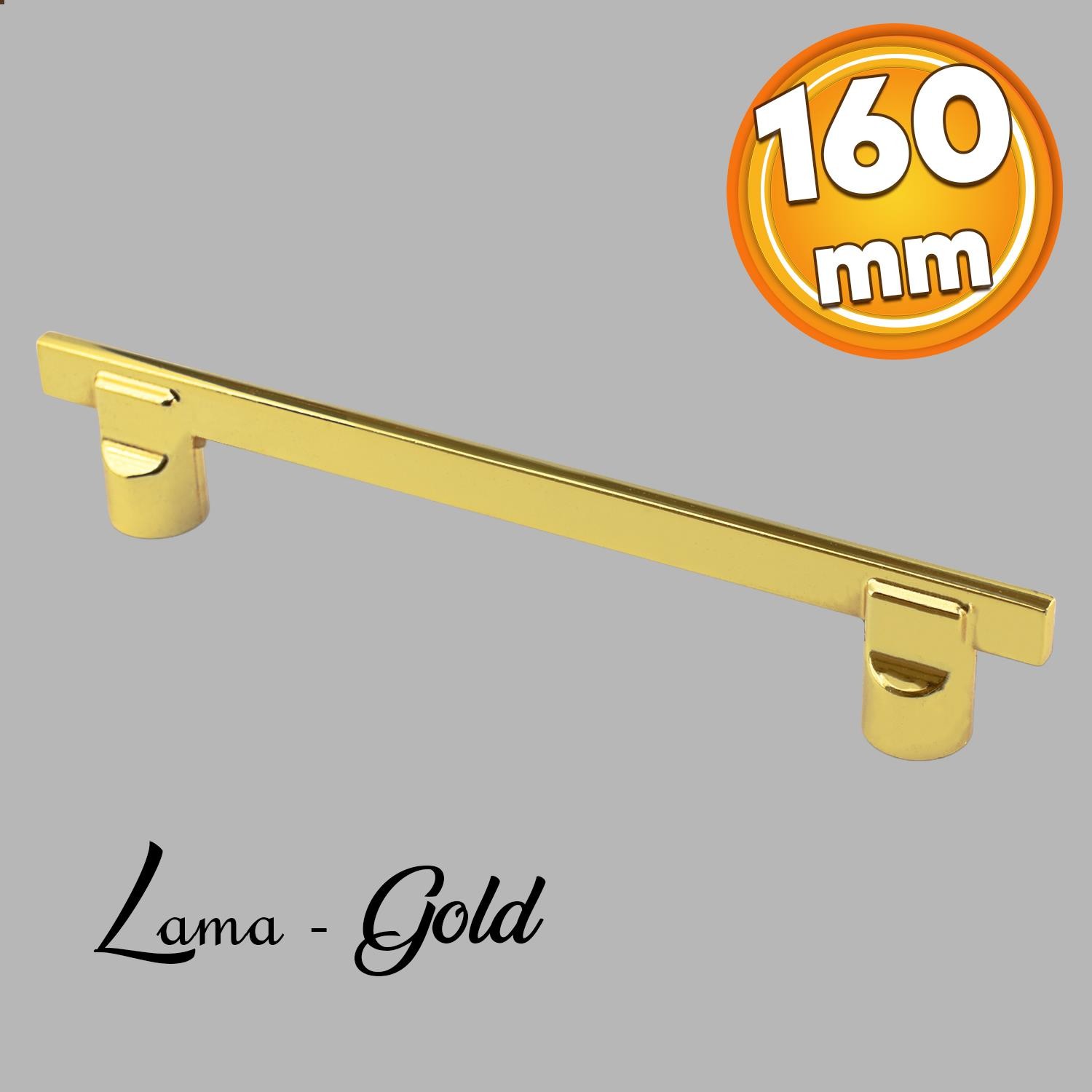 Oval Lama (160 MM-16.0 CM) Düz Mobilya Mutfak Dolabı Çekmece Dolap Kulpu Kulbu Gold Metal Kulpları