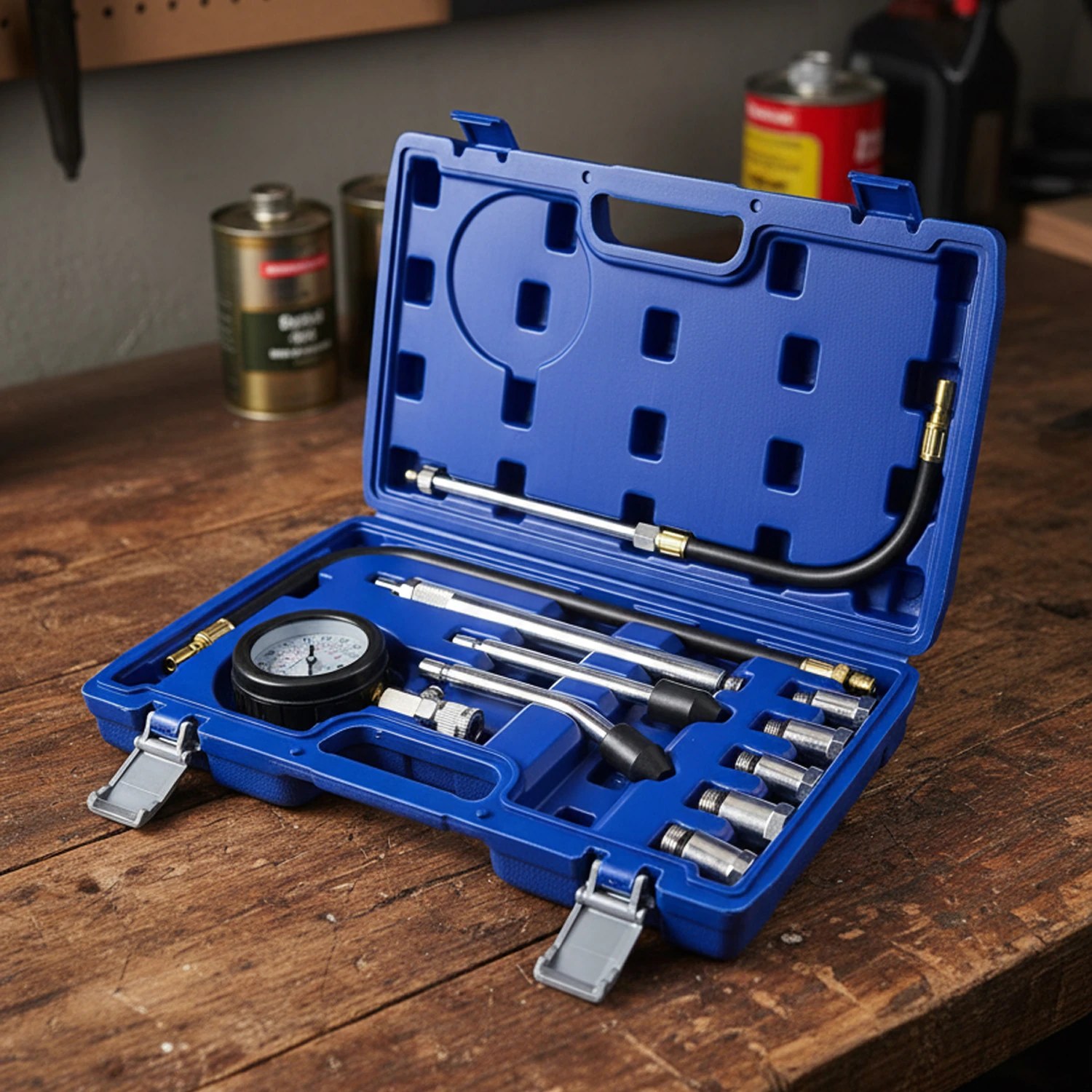 Mavi Taşıma Çantasında NT0011 Motor Kompresyon Test Cihazı 11 Parça