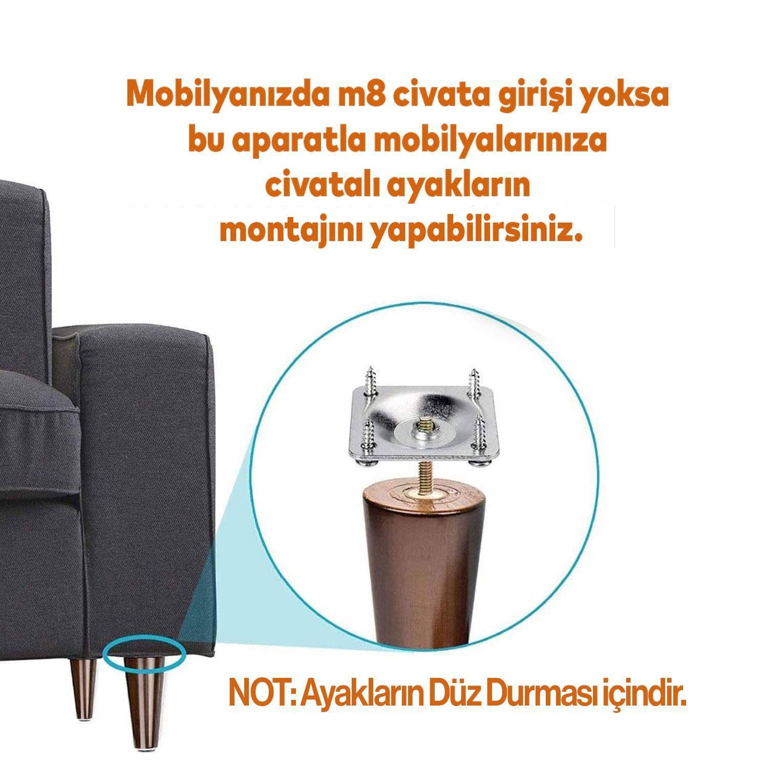 Oval Plastik Ayak 12 cm Kahverengi Mobilya Yükseltici Sehpa Kanepe Koltuk Ayağı Baza Ayakları Aparat