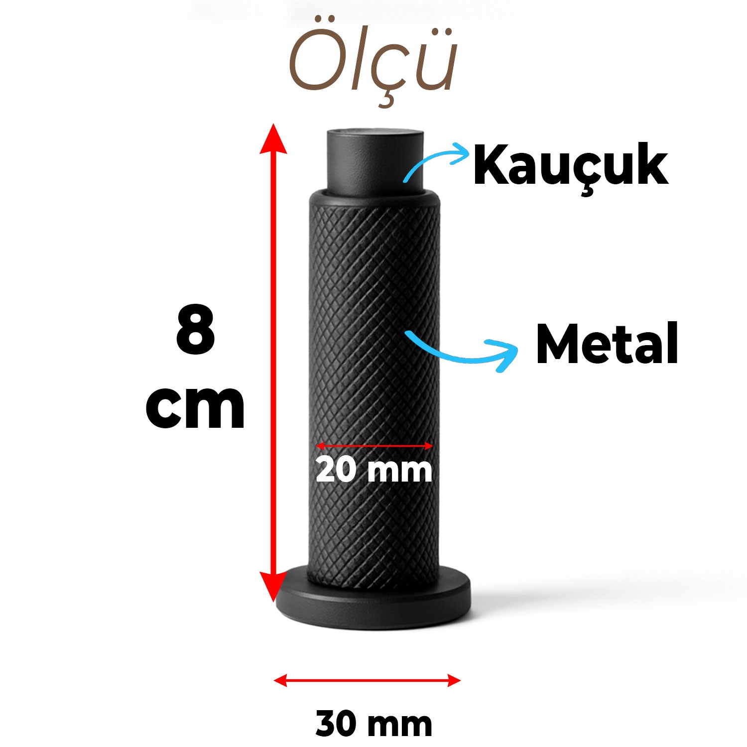 Kapı Stoperi Tamponu Siyah Vidalı Metal Tutacağı Tutucu Kapı Arkası Duvar Kolu Stopu Takozu