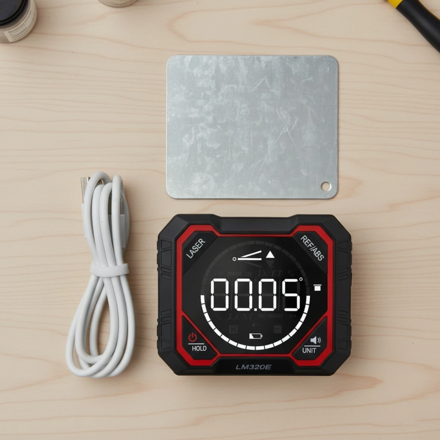 Dijital Manyetik Açı Ölçer Alüminyum Gövdeli Lazerli Type-C Şarj Girişli Yüksek Hassasiyetli