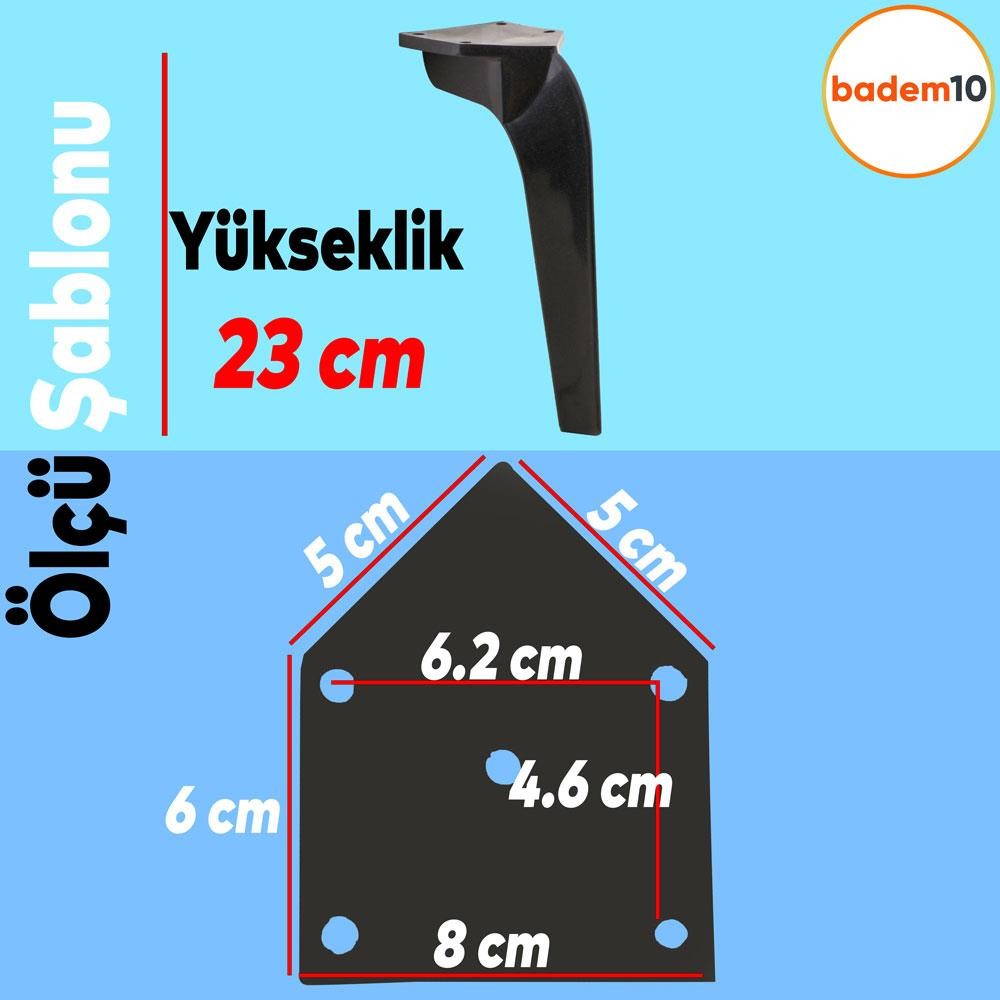 Repla Lüks Mobilya Kanepe Tv Ünitesi Koltuk Ayağı 23 Cm Siyah Konsol Ayakları