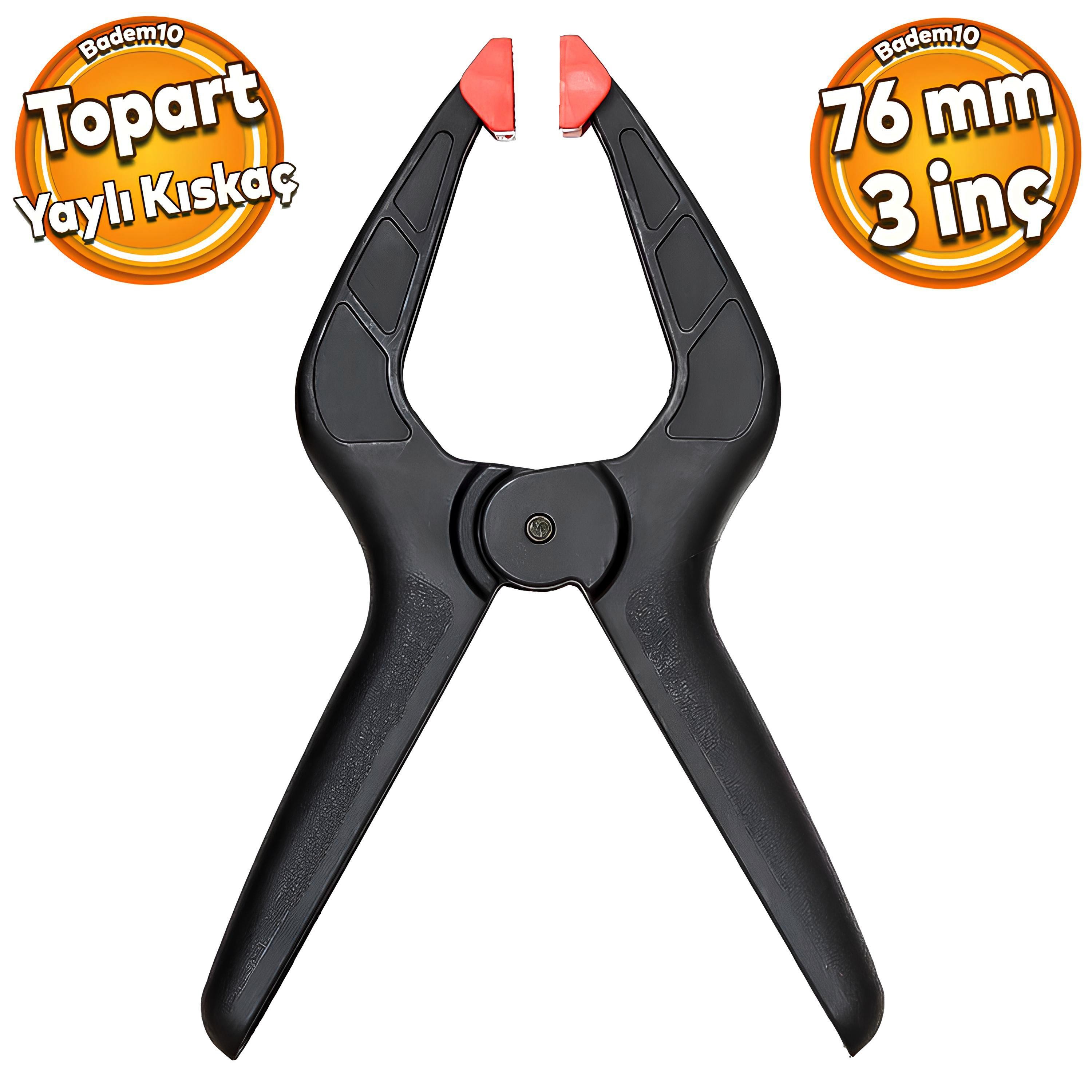 Topart Yaylı Kıskaç Mandal El Tip İşkence Klips Hobi 76 mm 3 inç