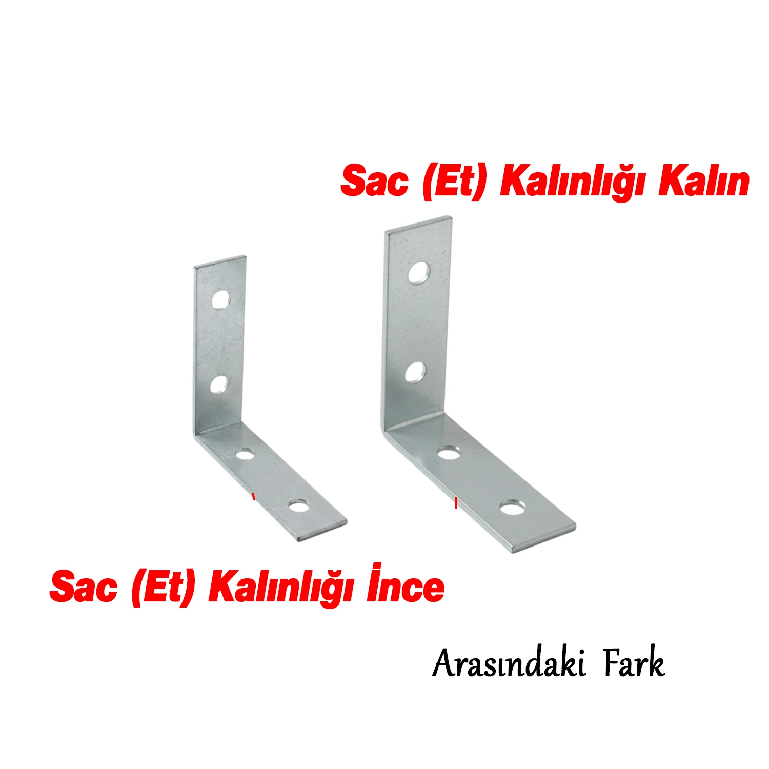 (50 ADET) Metal Köşebent 40x40x15 mm Kalın L Demiri Gönye Mobilya Duvar Sabitleme Bağlantı Aparatı