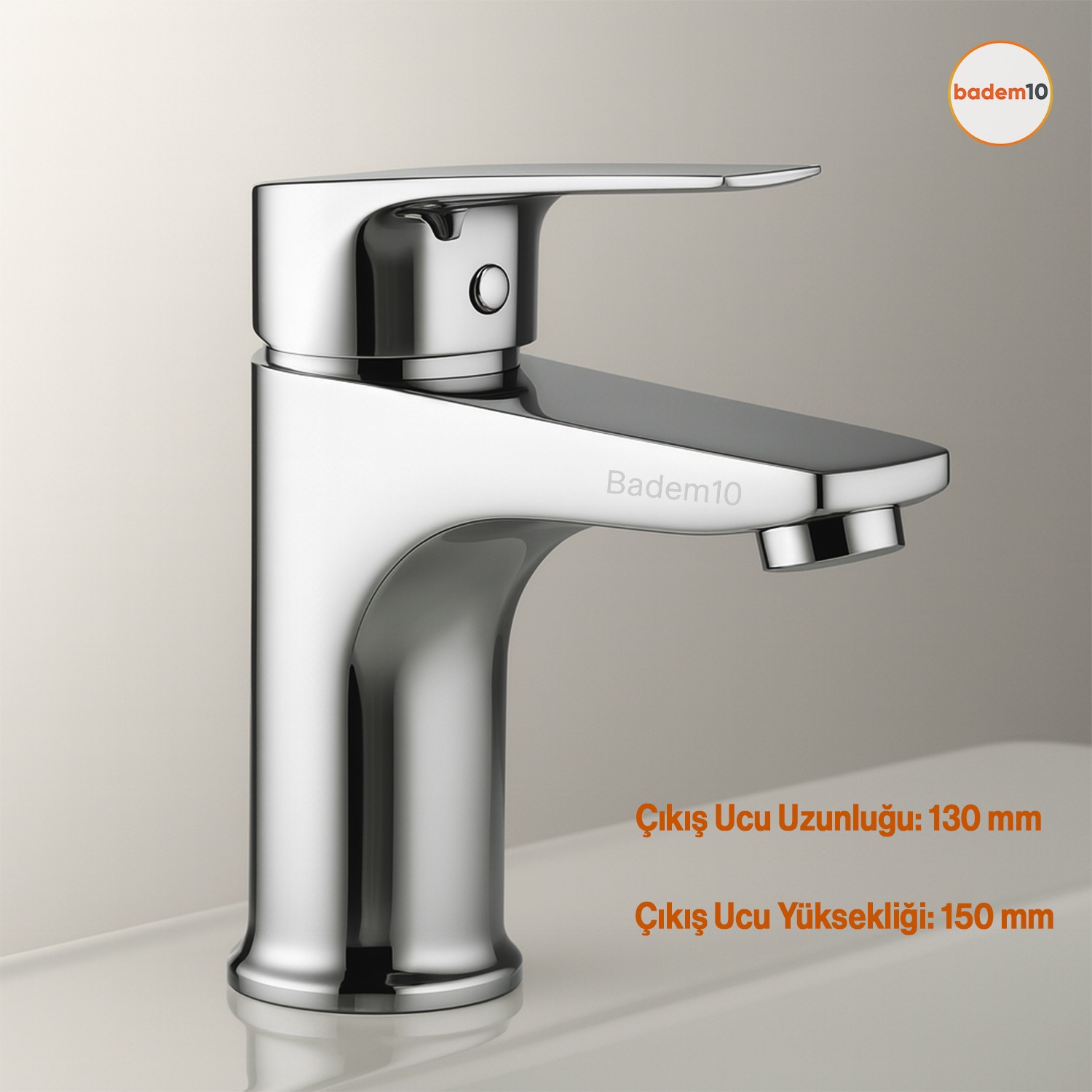 Premium Sıcak Soğuk Ayarlı Tek Kollu Aç Kapa Krom Lavabo Bataryası Duvar Tipi Armatür Modern Tasarım