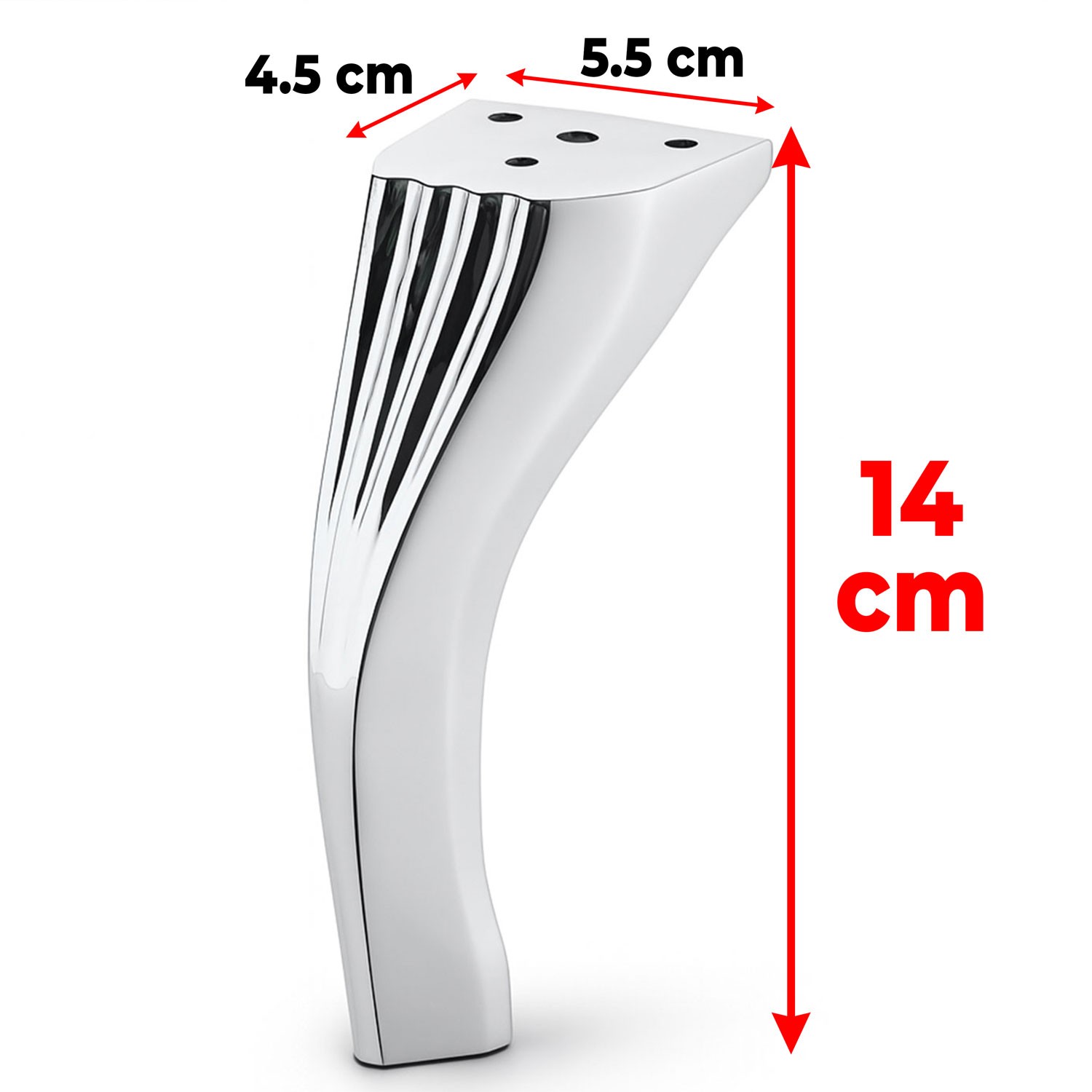 Kesit 14 cm Gümüş Krom Renk Metal Mobilya Ayağı Ayakları Ünite Baza Koltuk Kanepe Sehpa Ayakları