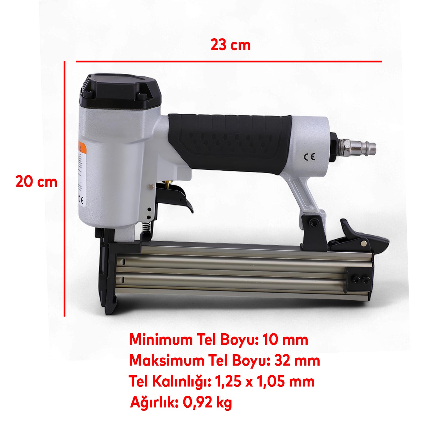 10 - 32 mm Havalı Hafif Başlı Çivi Tabancası Pnömatik Çivi Çakma Döşeme Makinesi