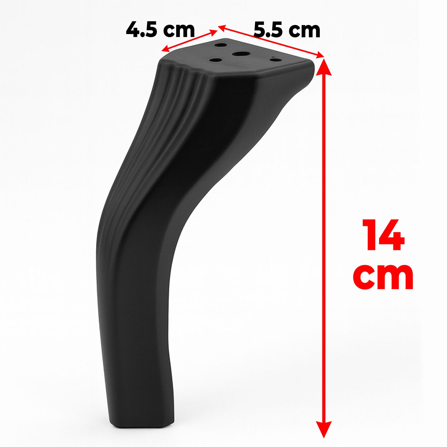 Kesit 14 cm Siyah Metal Mobilya Ayağı Ayakları Ünite Baza Koltuk Kanepe Sehpa Masa Tabure Siyah
