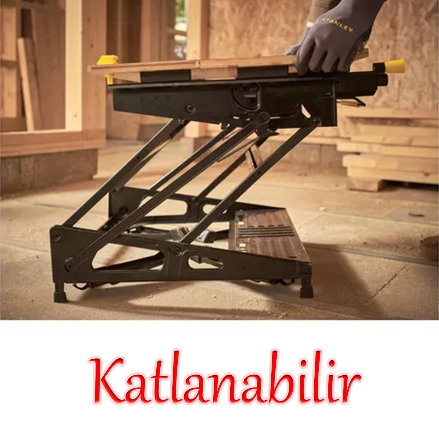 Stanley İkisi Bir Arada Katlanır Mengene Ayaklı Masa Katlanabilir Çalışma Tezgahı 250 Kg 1 Takım