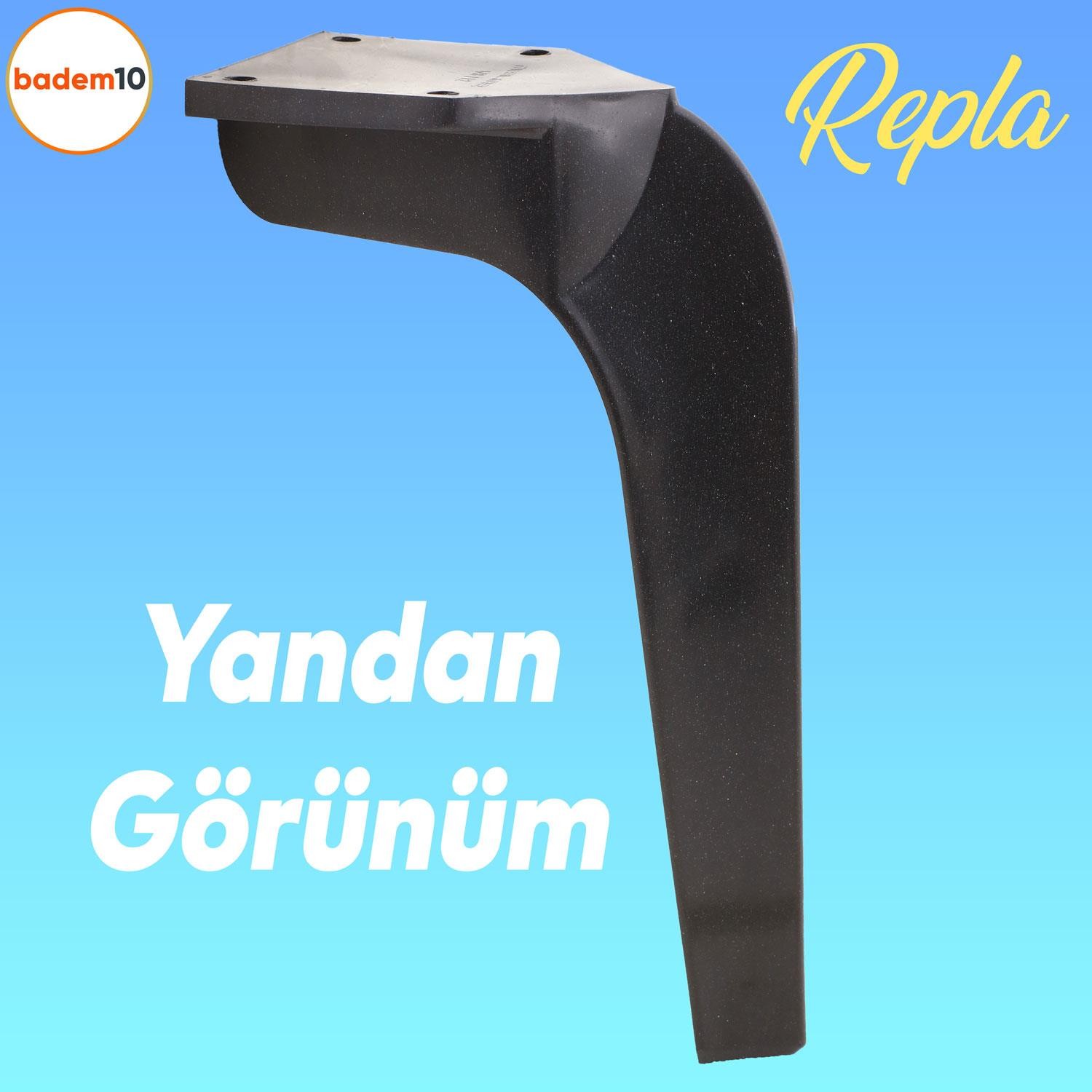 Repla Lüks Mobilya Kanepe Tv Ünitesi Koltuk Ayağı 23 Cm Siyah Konsol Ayakları