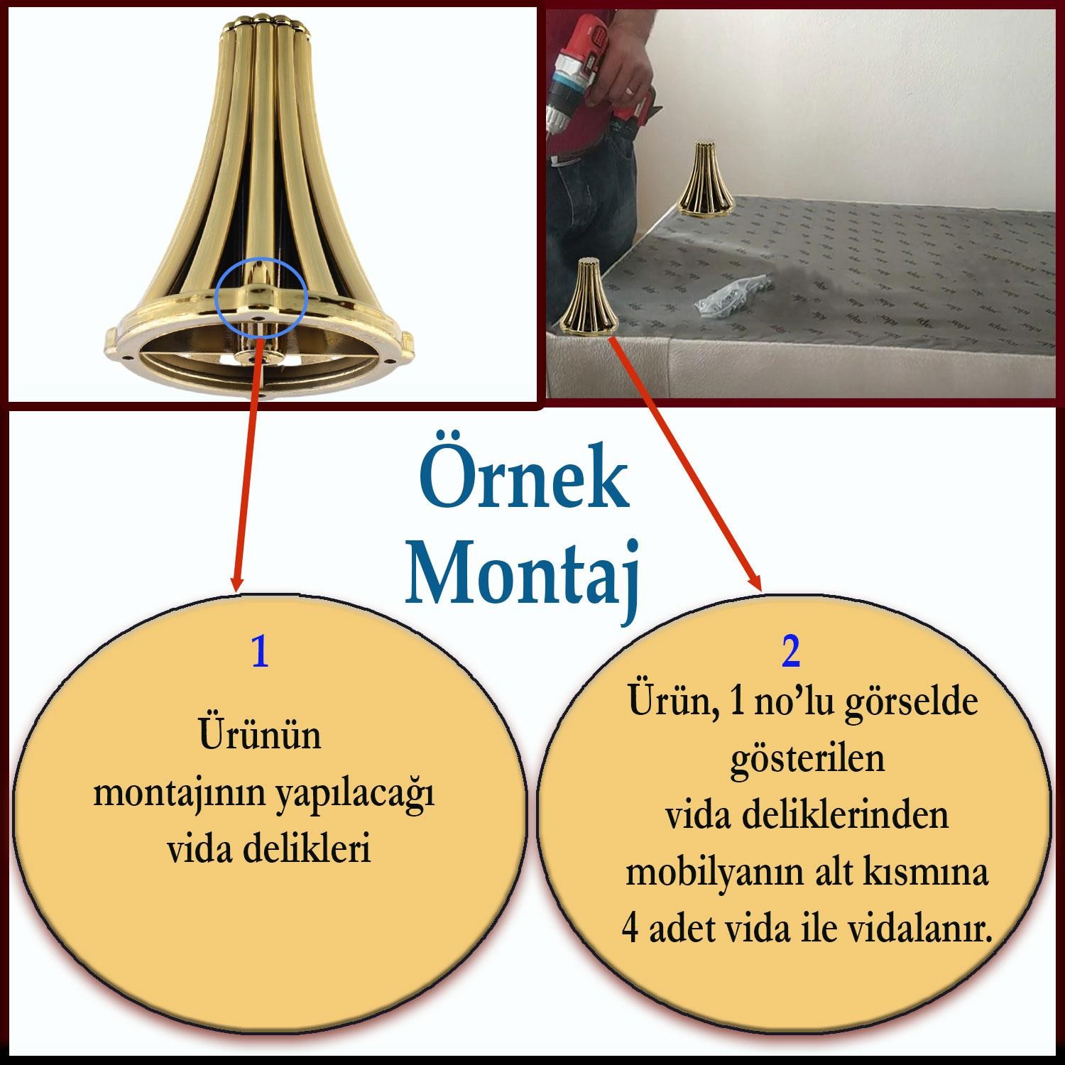 (4 ADET) İstanbul 12 cm Gold Altın Mobilya Kanepe Koltuk Tv Ünitesi Konsol Ayağı Ayak Ayakları