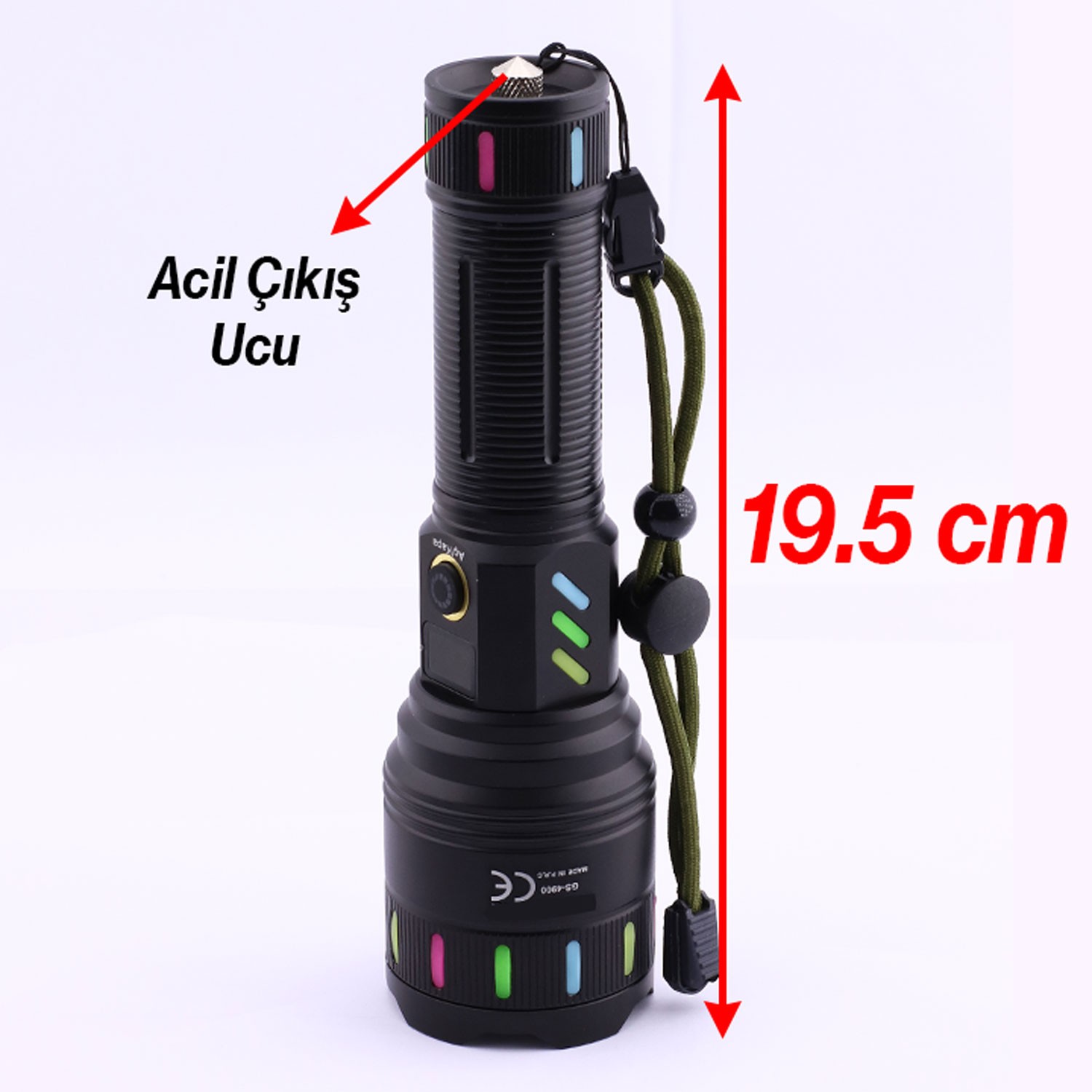 El Feneri Zoom Özellikli Uzun Menzil 80W Şarjlı Powerbank Ledli Işık Kafa Lambası Su Geçirmez Kamp