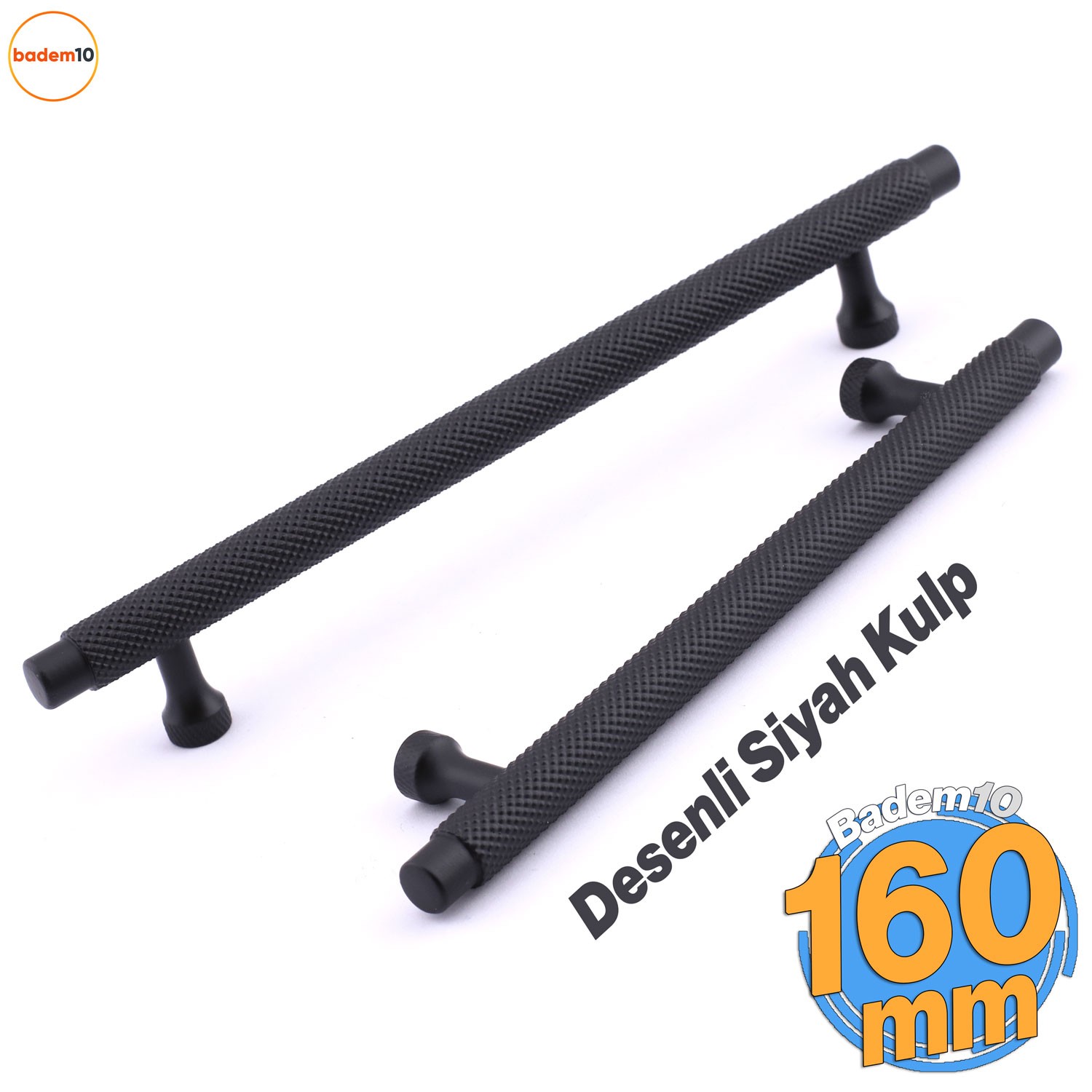 Martin Siyah Metal Kulp 160 mm Mobilya Çekmece Mutfak Dolabı Dolap Modern Kapak Kulpları Grip Desen