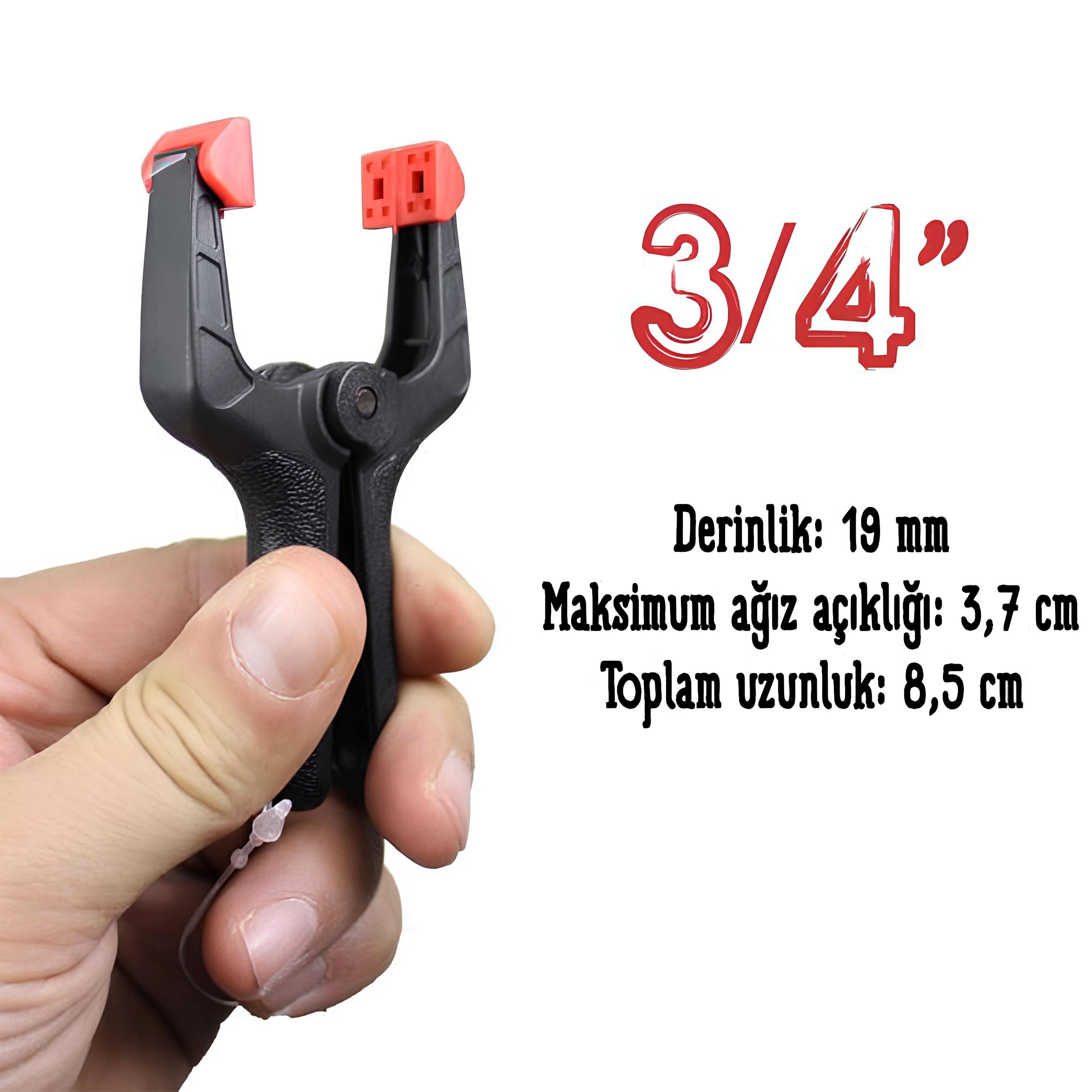 Topart Yaylı Kıskaç Mandal El Tip İşkence Klips Hobi 19 mm 3/4 inç (4 ADET)