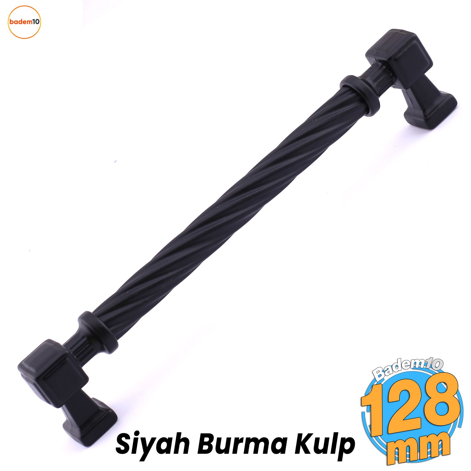 Burma Mat Siyah Metal Kulp 128 mm 12.8 cm Mobilya Çekmece Mutfak Dolabı Dolap Modern Kapak Kulpları