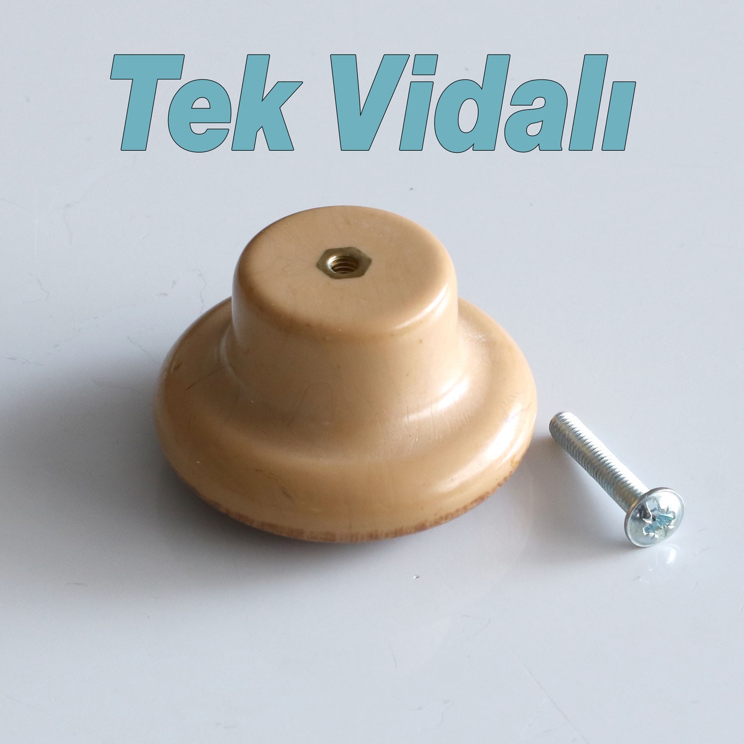 Bohem Düğme Kulp Açık Ceviz Renk 10 ADET Mobilya Mutfak Dolap Dolabı Çekmece Kulpu Kulbu Plastik