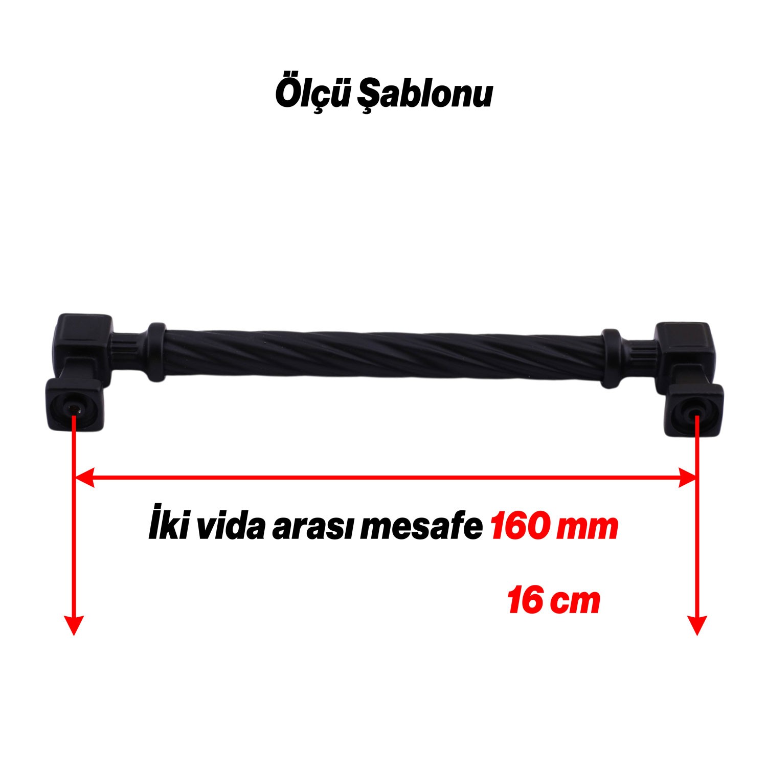 Burma Mat Siyah Metal Kulp 160 mm 16 cm Mobilya Çekmece Mutfak Dolabı Dolap Modern Kapak Kulpları