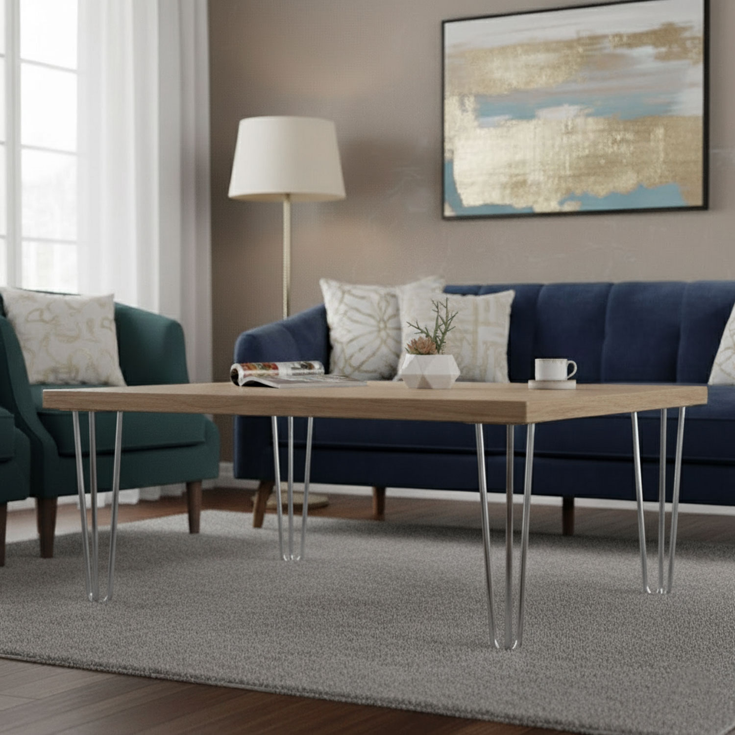 Martı 71 cm Krom Gümüş 4’lü Set Metal Masa ve Sehpa Ayağı Sağlam Mobilya Yükseltici Destek Modeli