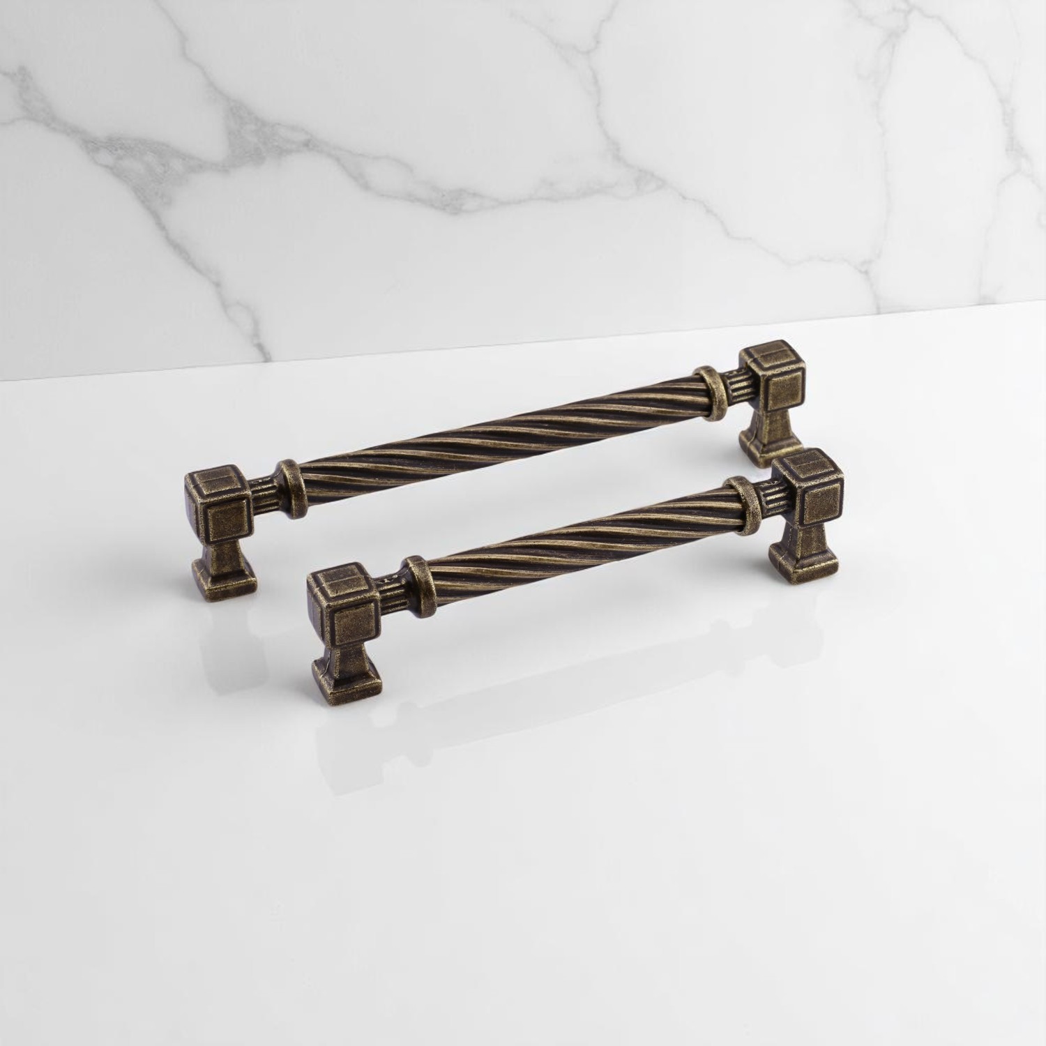 Burma Antik Sarı Eskitme Metal Kulp 192 mm Mobilya Çekmece Mutfak Dolabı Dolap Modern Kapak Kulpları