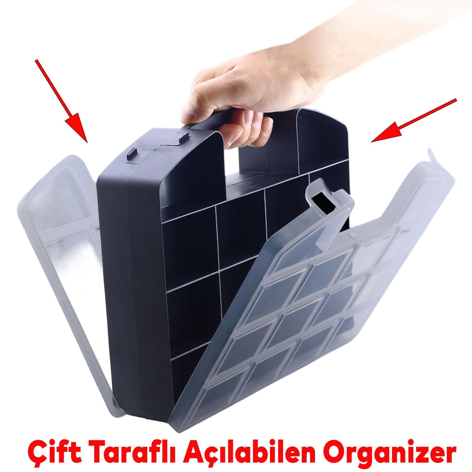 Organizer Kutu Çift Taraflı 24 Bölmeli Küçük Malzeme Alet Takım Çantası