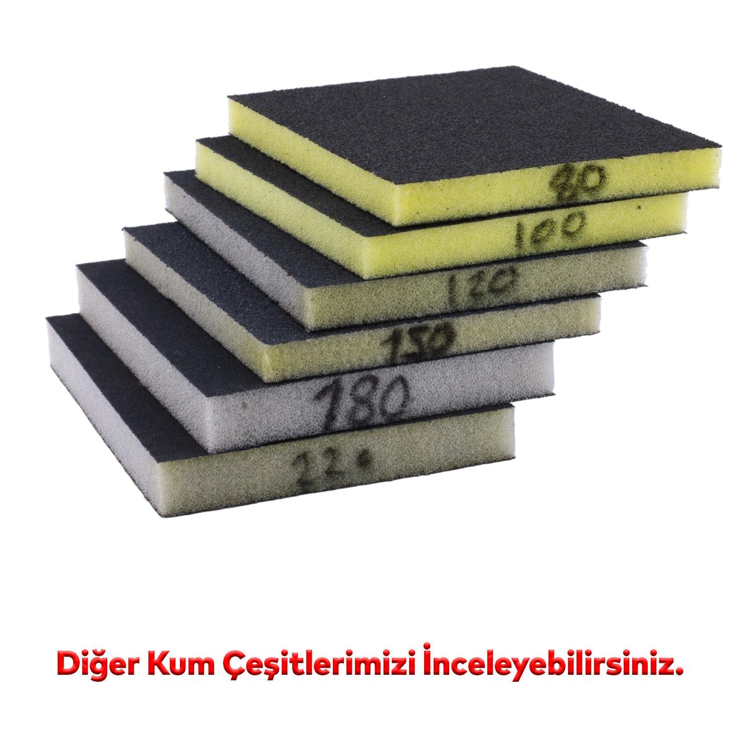 Yassı Sünger Zımpara 9.5 x 12.5 cm Takoz Blok Flex Taşlama Ahşap El Zımparası 220 kum 1 Adet