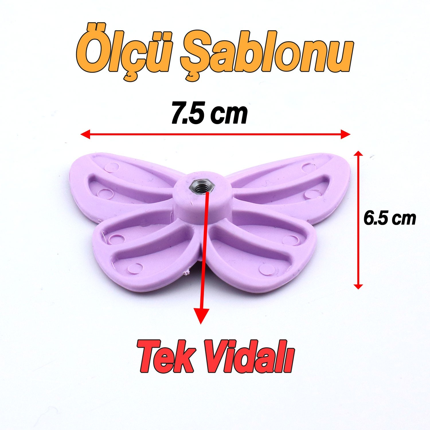 Plastik Kelebek Kulp Lila 10 ADET Mobilya Çoçuk Odası Kız Erkek Dolap Kapak Kulpu Çekmece Kulbu