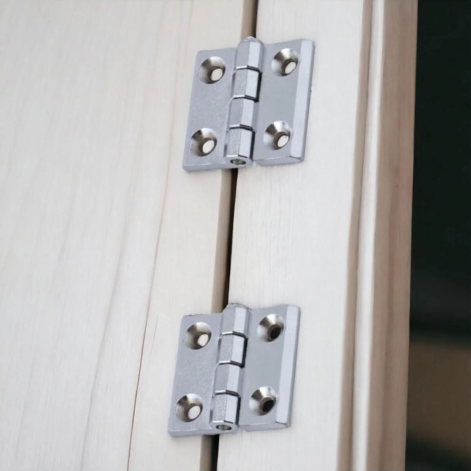 Metal 2 ADET 60x60 mm Gümüş Yaprak Menteşe Kapi Pencere Dolap Mobilya Kapak Menteşe Bağlantı