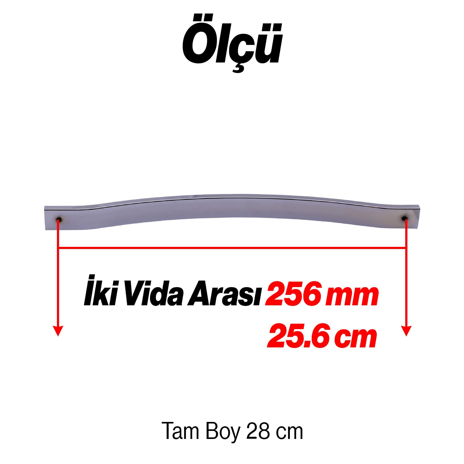 Akasya Krom Gümüş Çizgili Metal Mobilya Kulpu 256 mm Vida Aralığı Paslanmaz Sağlam Kulpları Kulbu