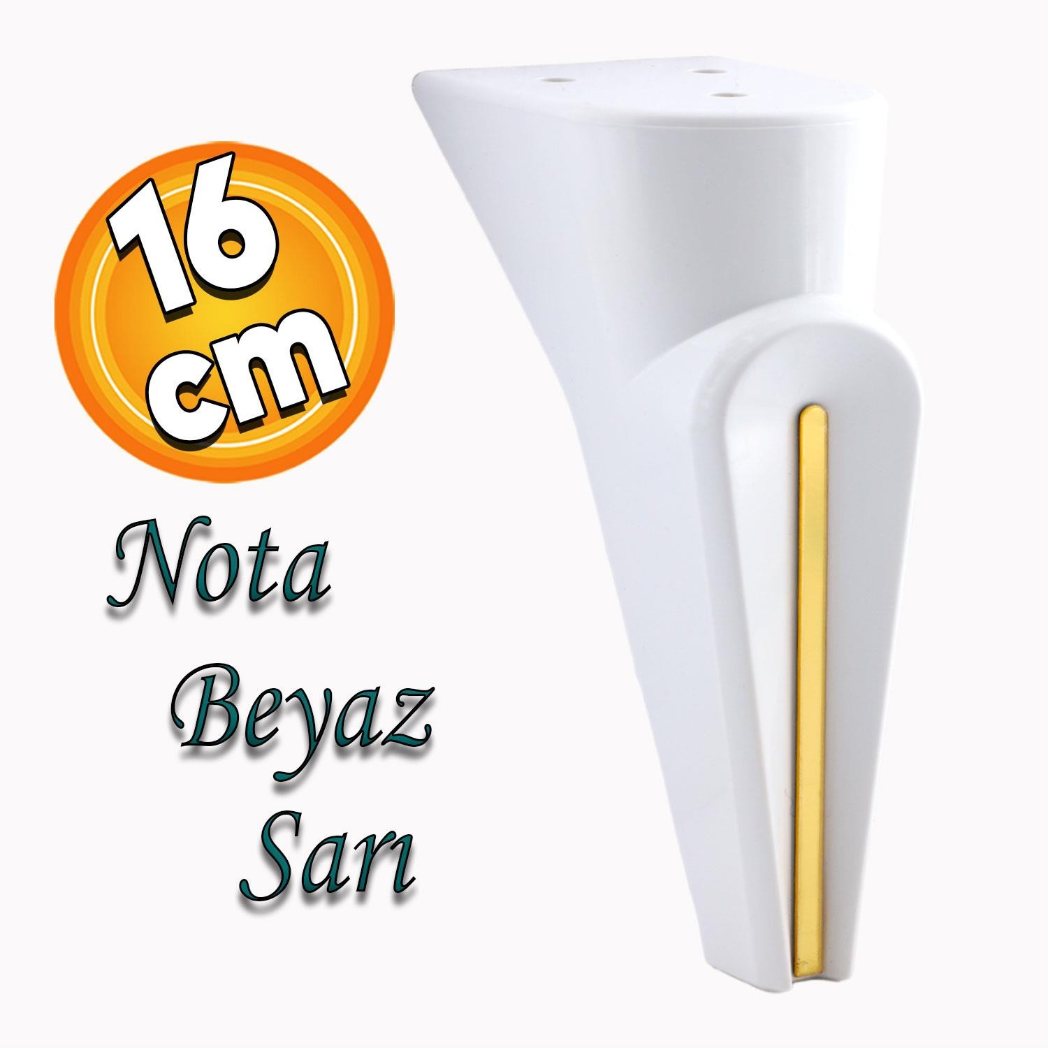 Nota Mobilya Kanepe Sehpa TV Ünitesi Koltuk Ayağı Baza Ayakları Beyaz Altın Gold Sarı 16 cm