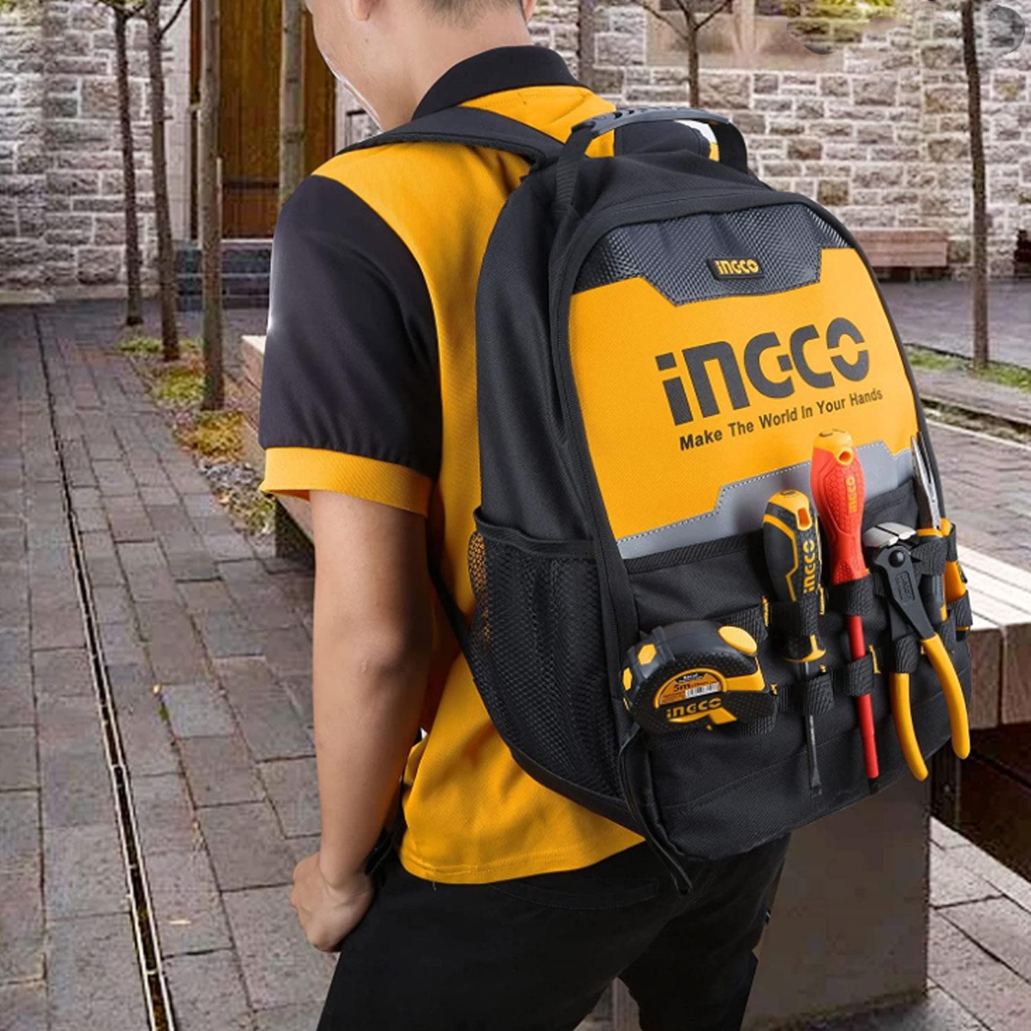İngco Sırt Takım Çantası Organizerli Laptop Bölmeli Alet Çantası 45 cm